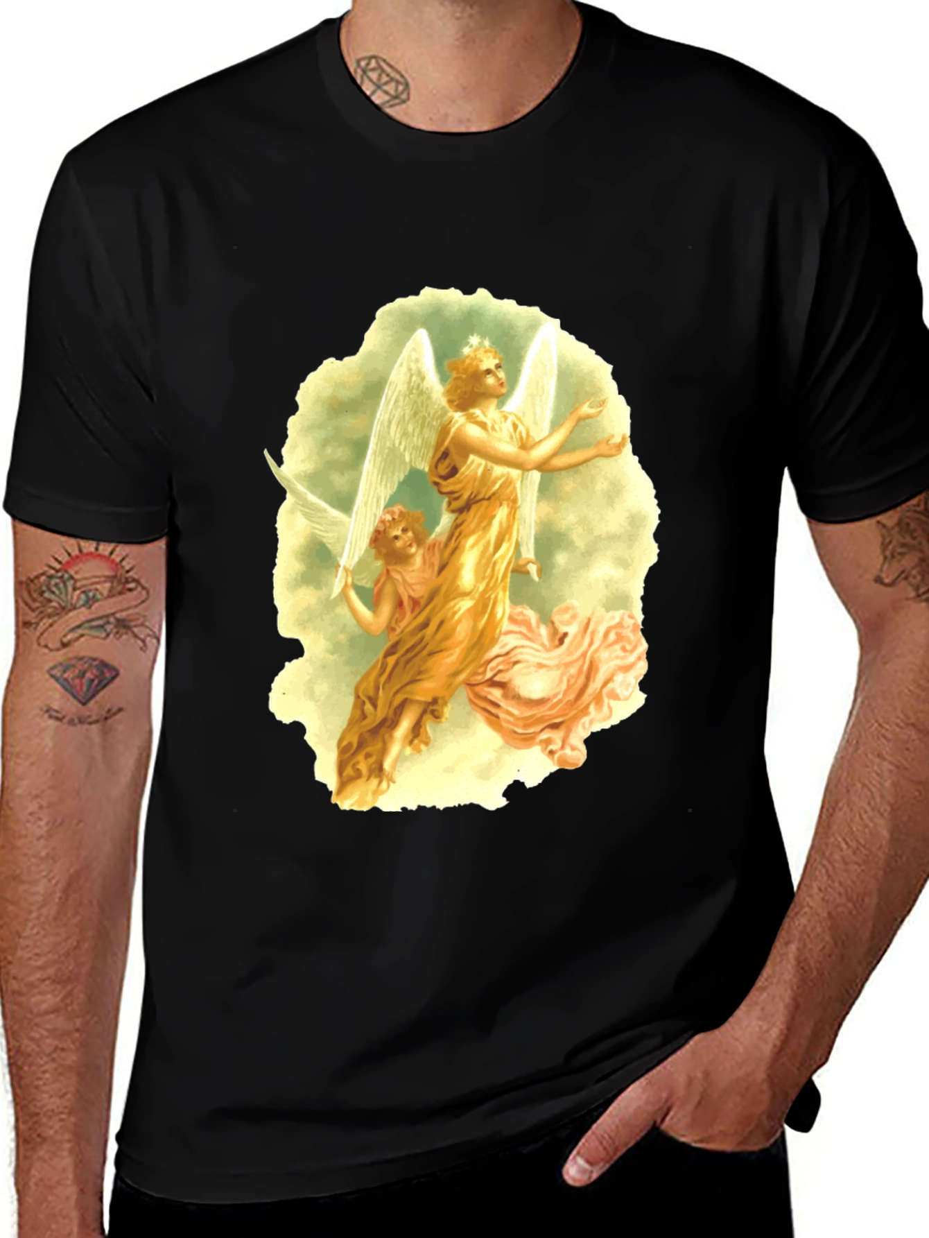 Angelic Graphic Tee - Black T-Shirt