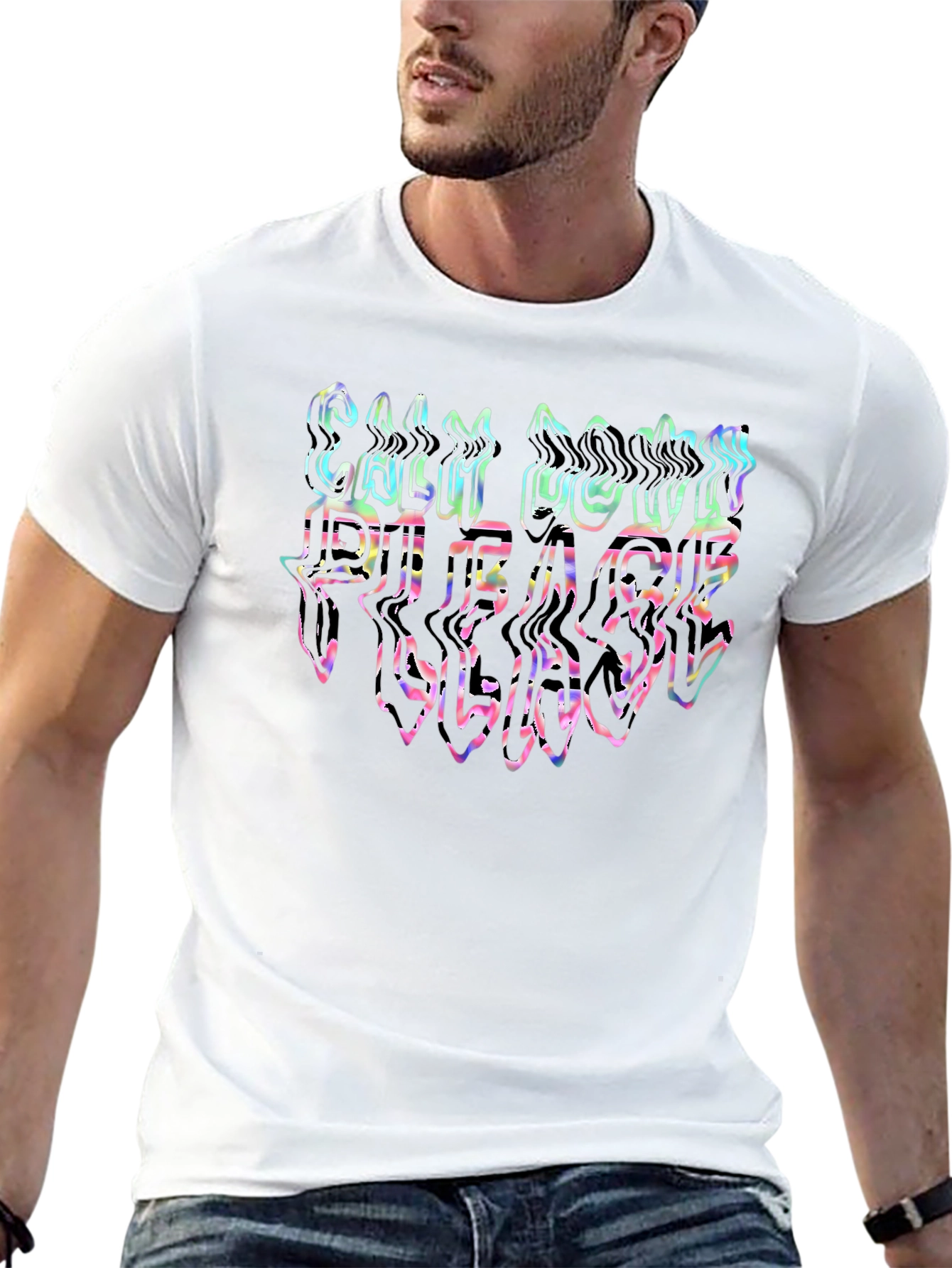 Cool Graphic Tee - Calm Down Please
