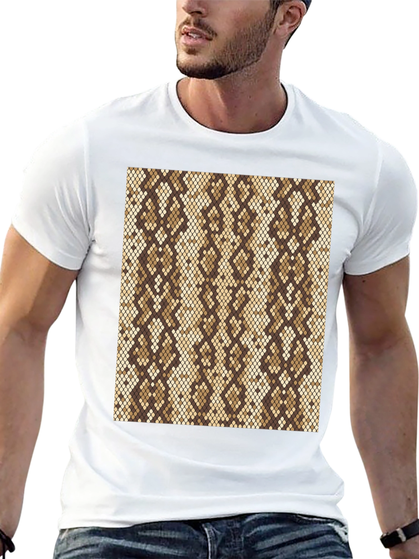 Snakeskin Pattern Black T-Shirt