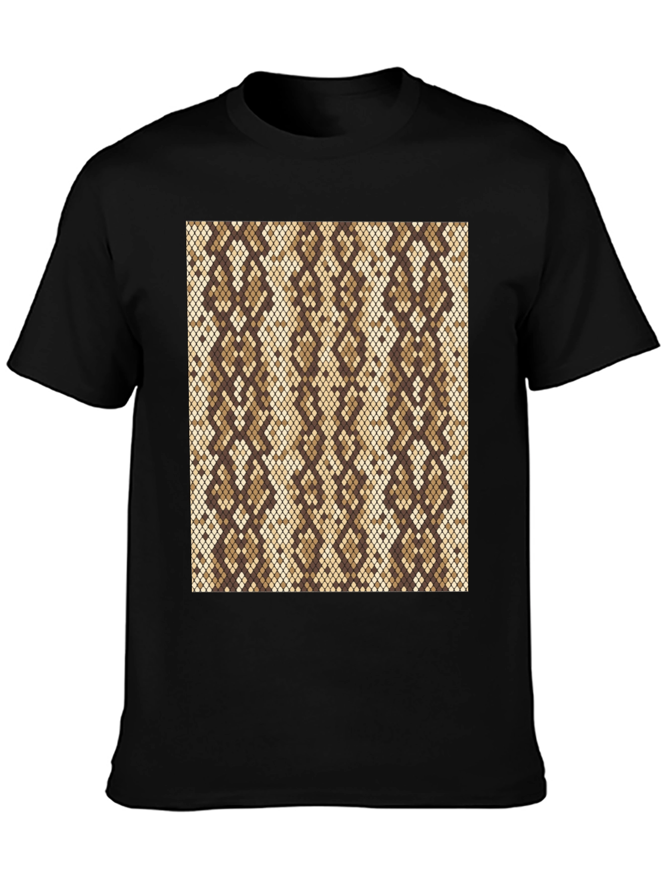 Snakeskin Pattern Black T-Shirt