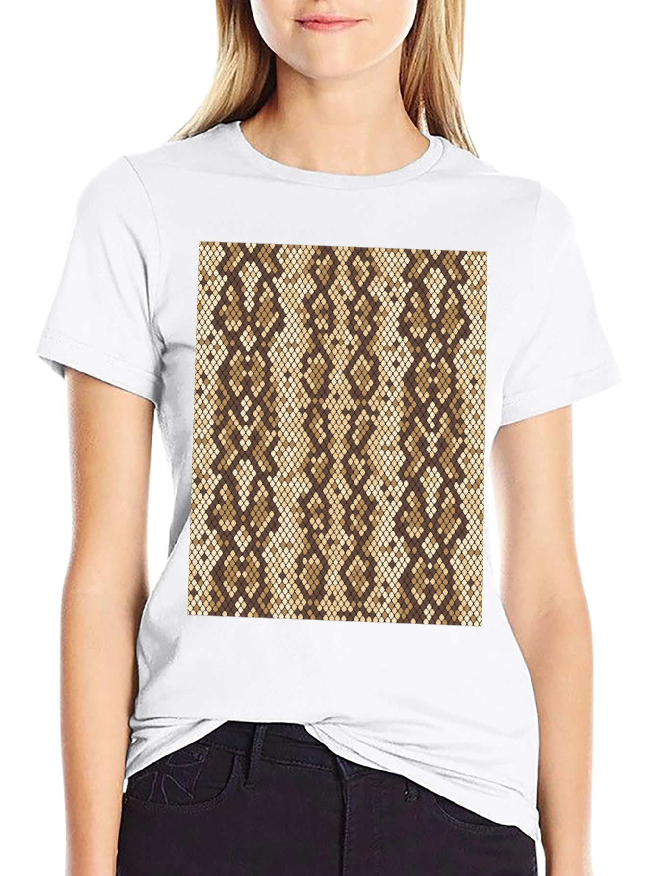 Snakeskin Pattern Black T-Shirt