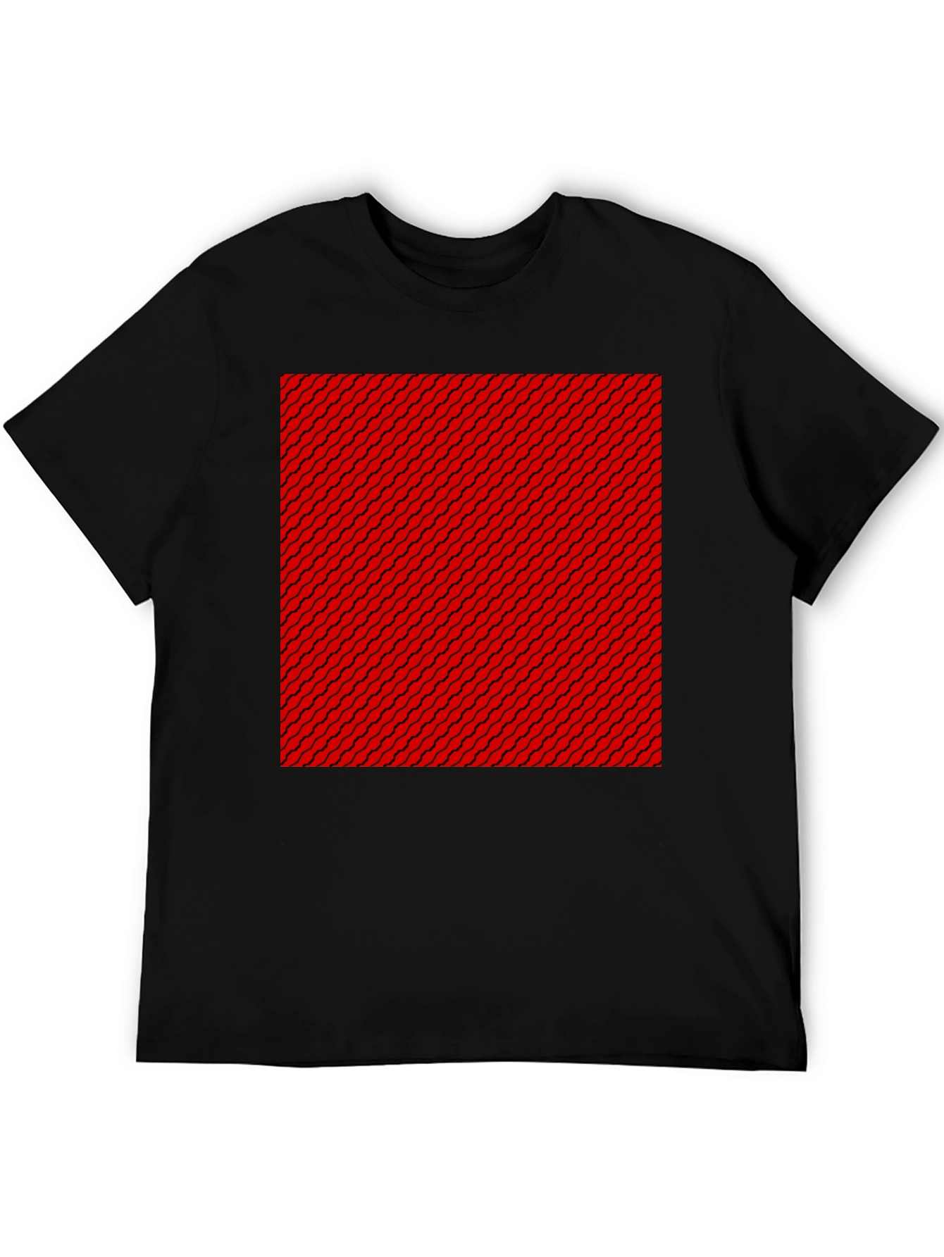 Patterned Graphic Tee - Black