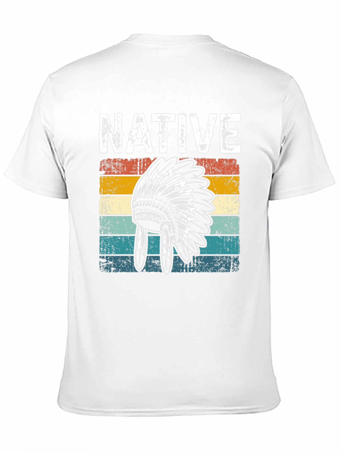 Native Headdress Graphic Tee - Retro Style