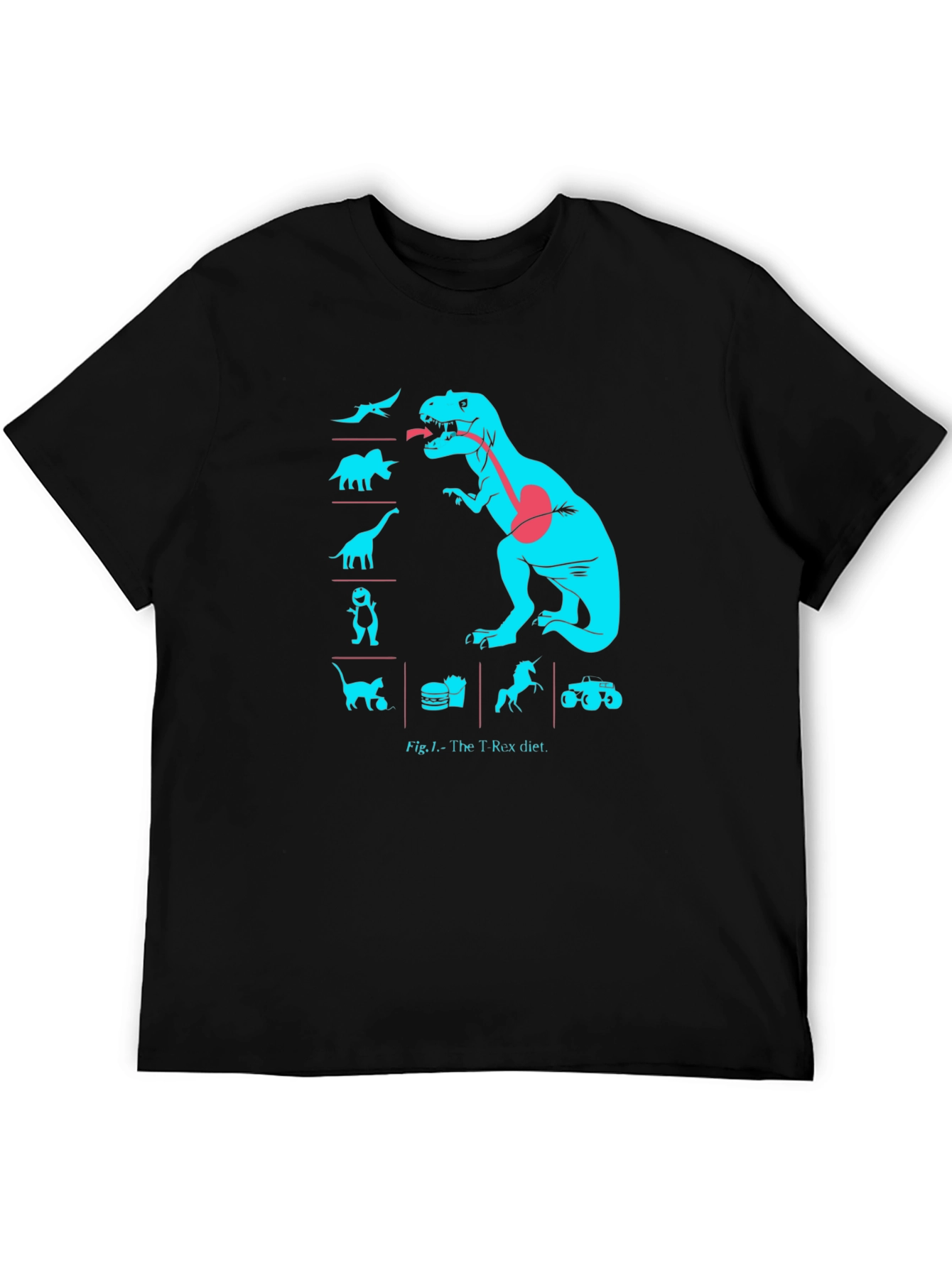 T-Rex Diet Graphic T-Shirt - Funny Dino Tee