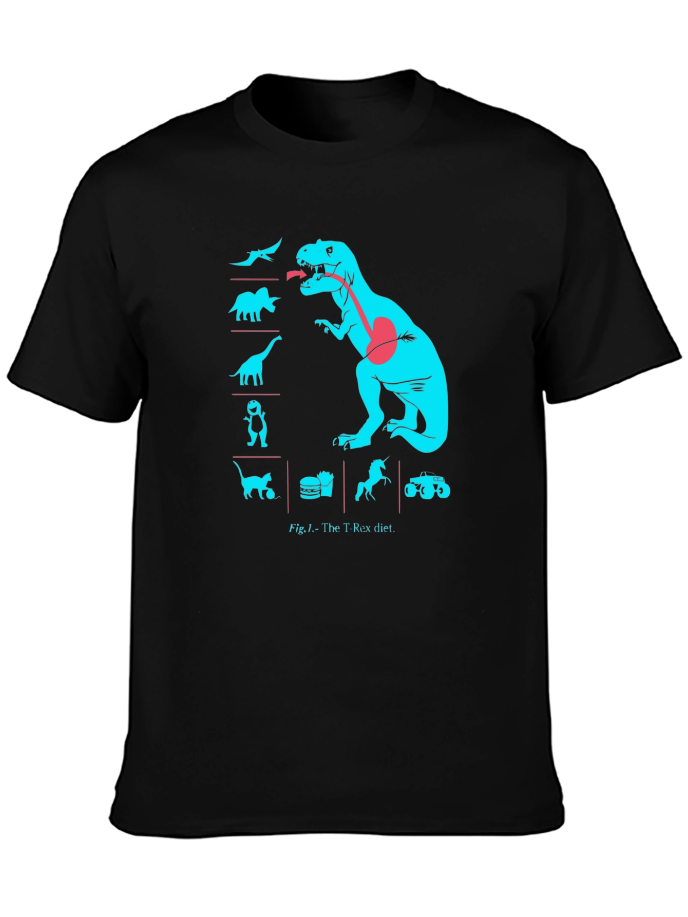T-Rex Diet Graphic T-Shirt - Funny Dino Tee