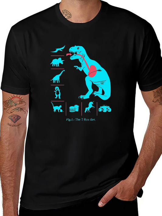T-Rex Diet Graphic T-Shirt - Funny Dino Tee