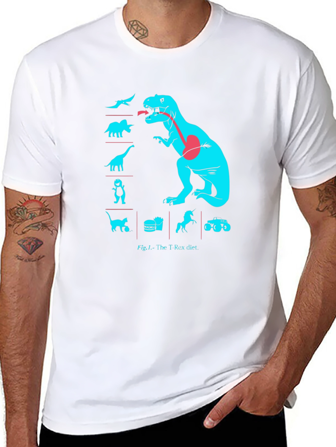 T-Rex Diet Graphic T-Shirt - Funny Dino Tee