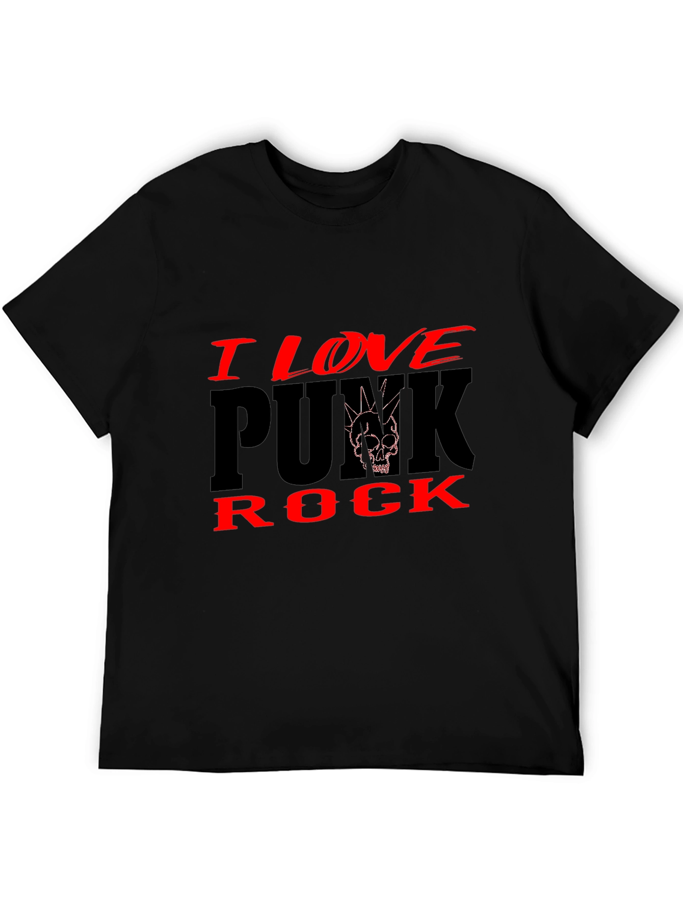I Love Punk Rock Black Graphic Tee