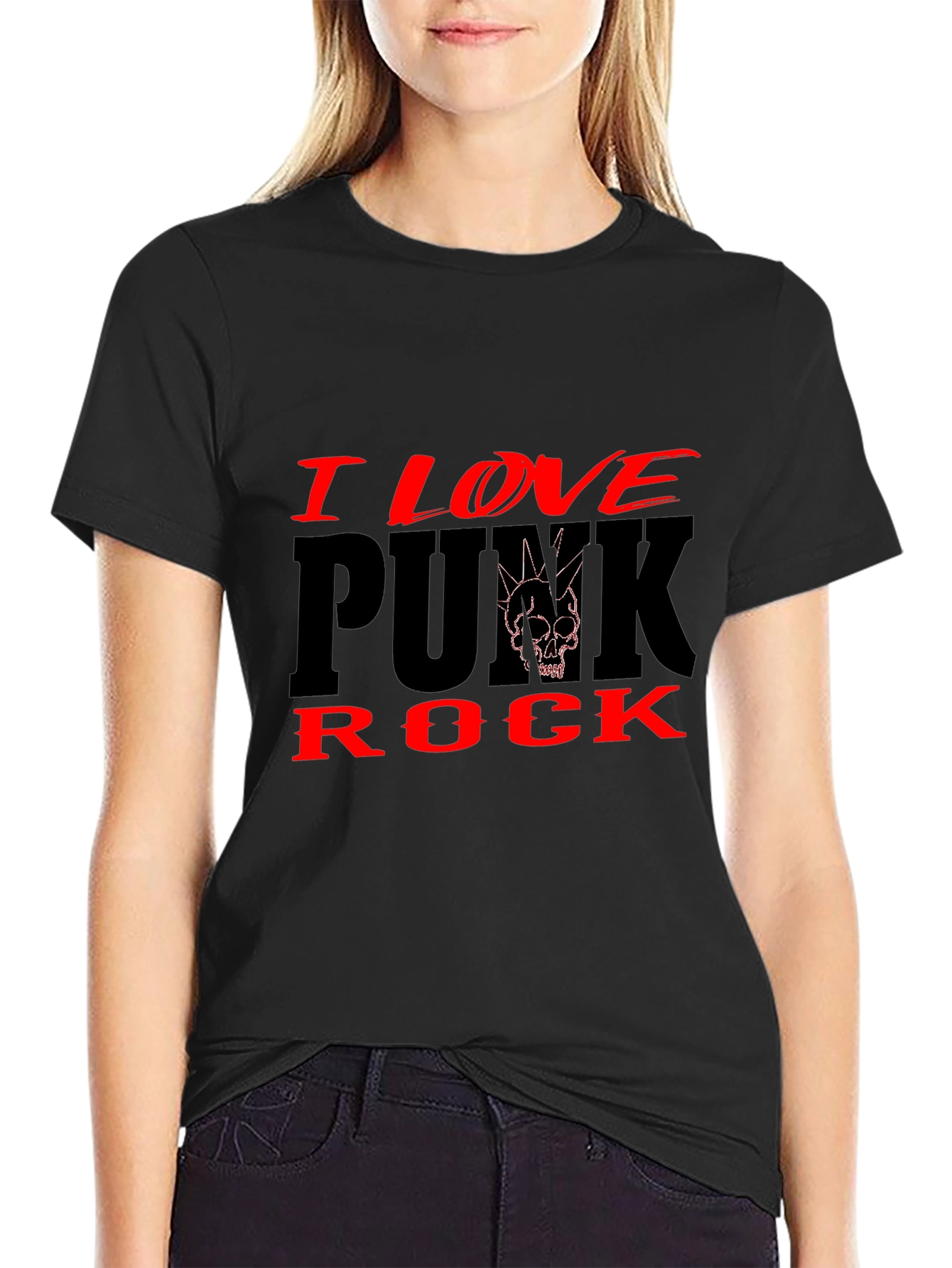 I Love Punk Rock Black Graphic Tee