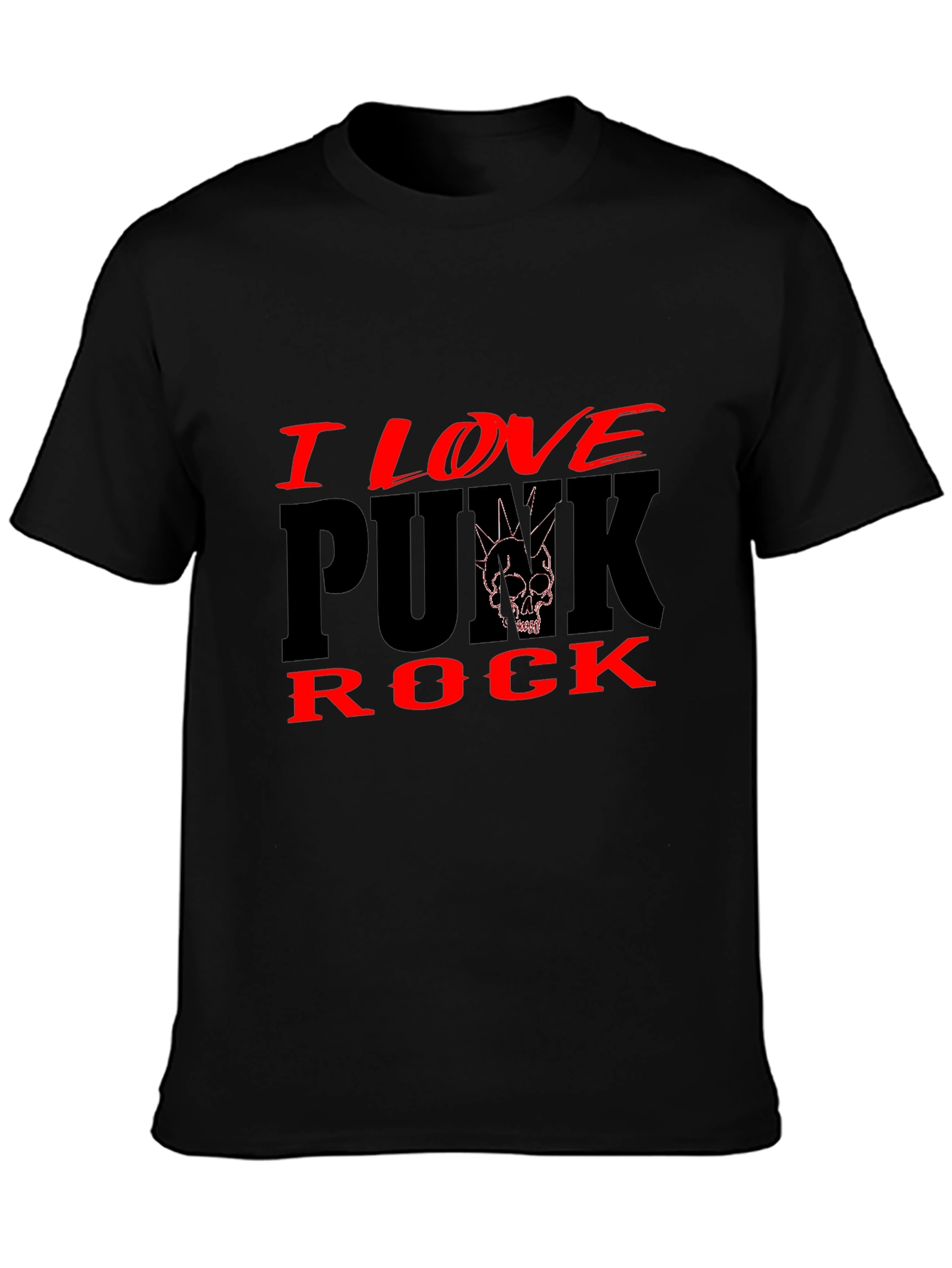 I Love Punk Rock Black Graphic Tee