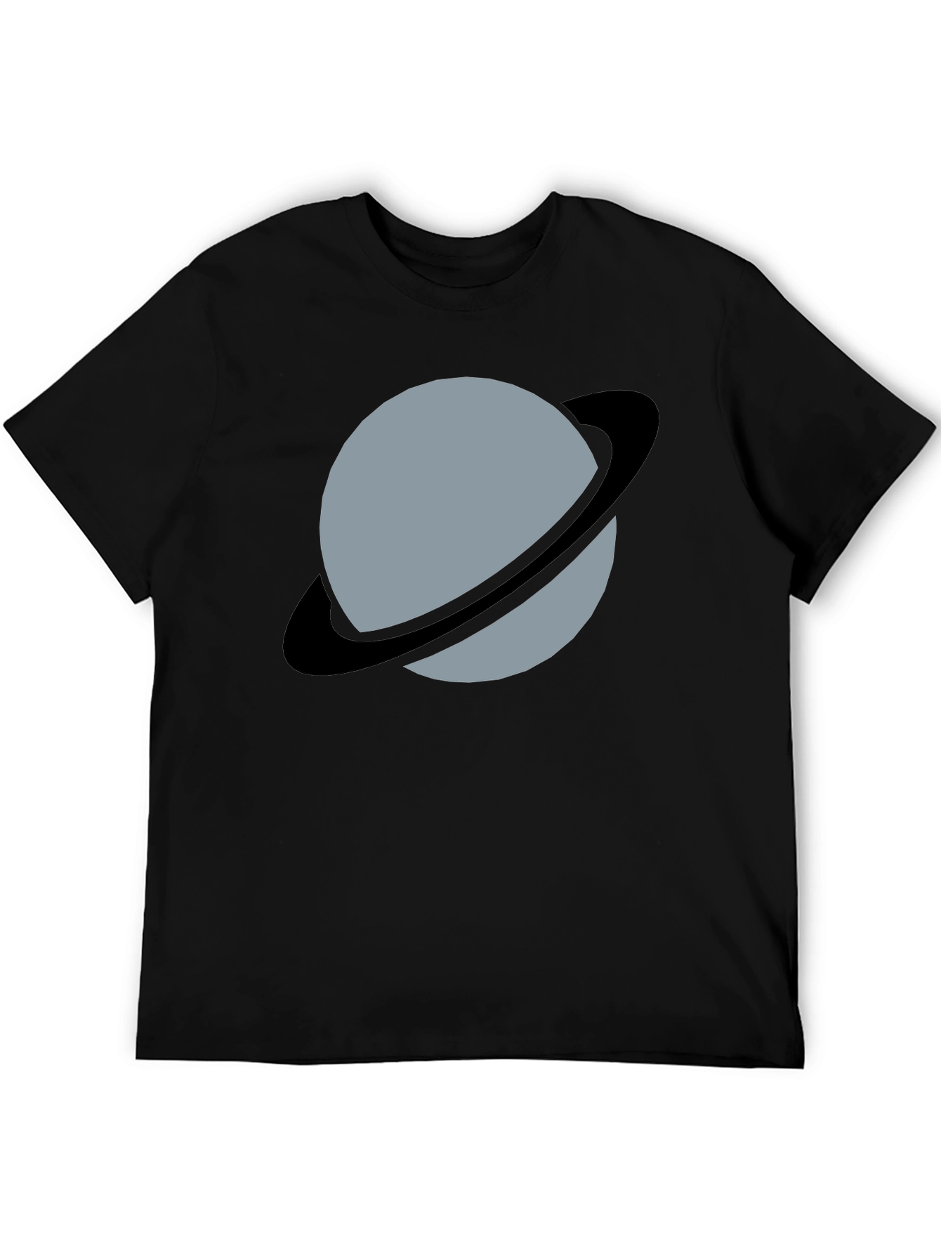 Planet Uranus Graphic Tee - Black Cotton Comfort