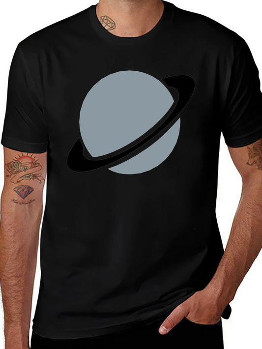 Planet Uranus Graphic Tee - Black Cotton Comfort