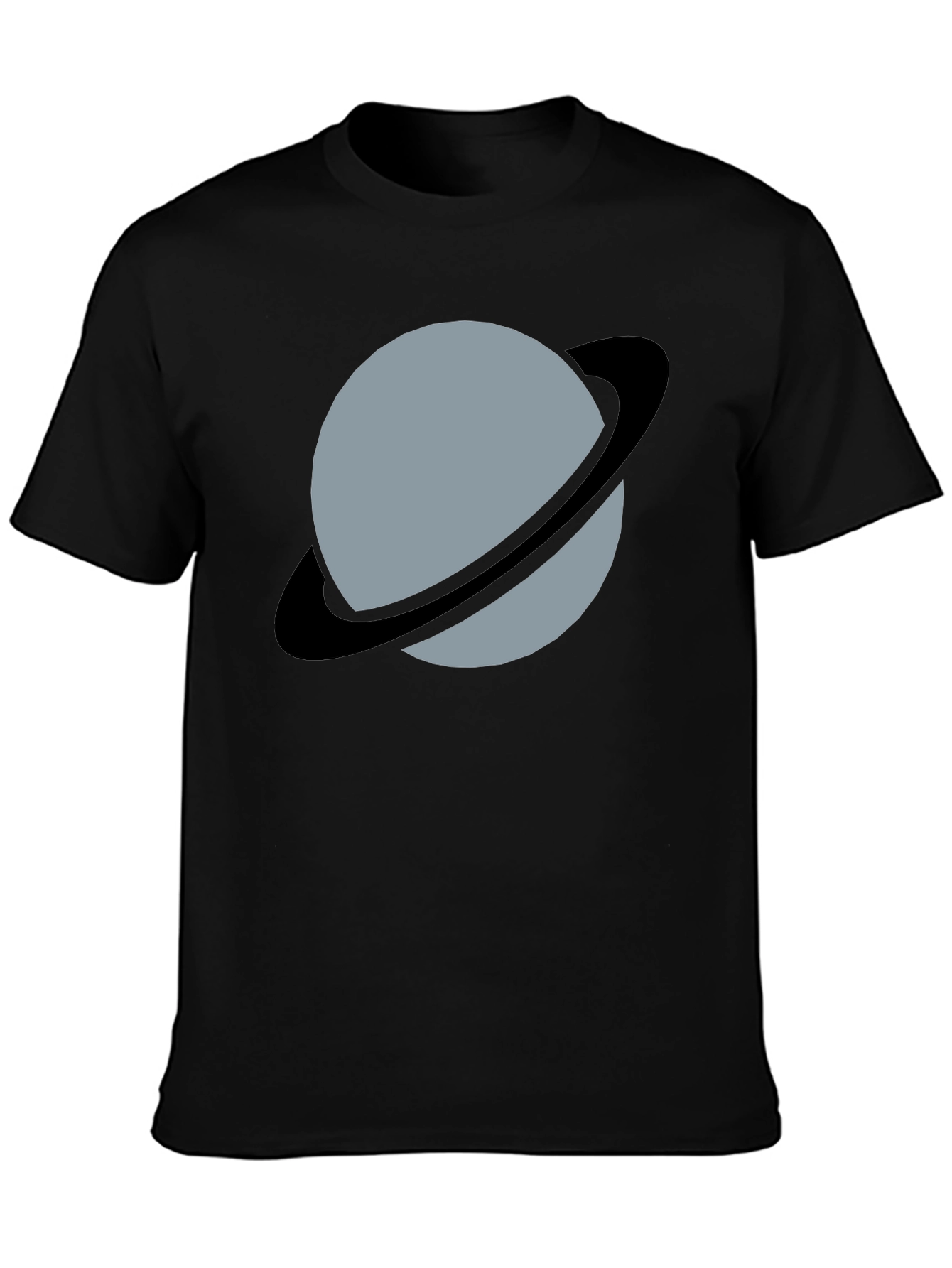 Planet Uranus Graphic Tee - Black Cotton Comfort