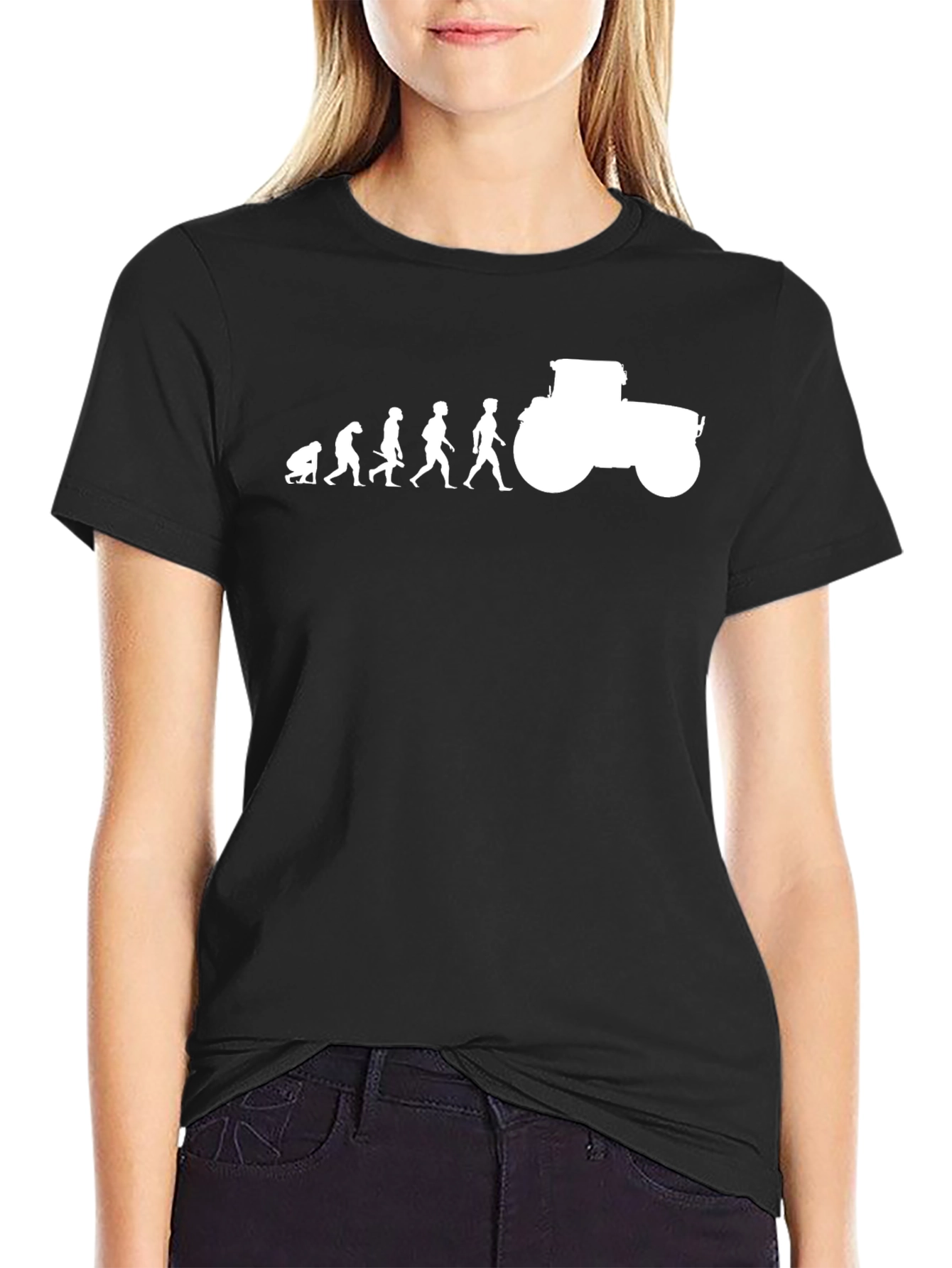 Evolution to Tractor Mens Graphic T-Shirt