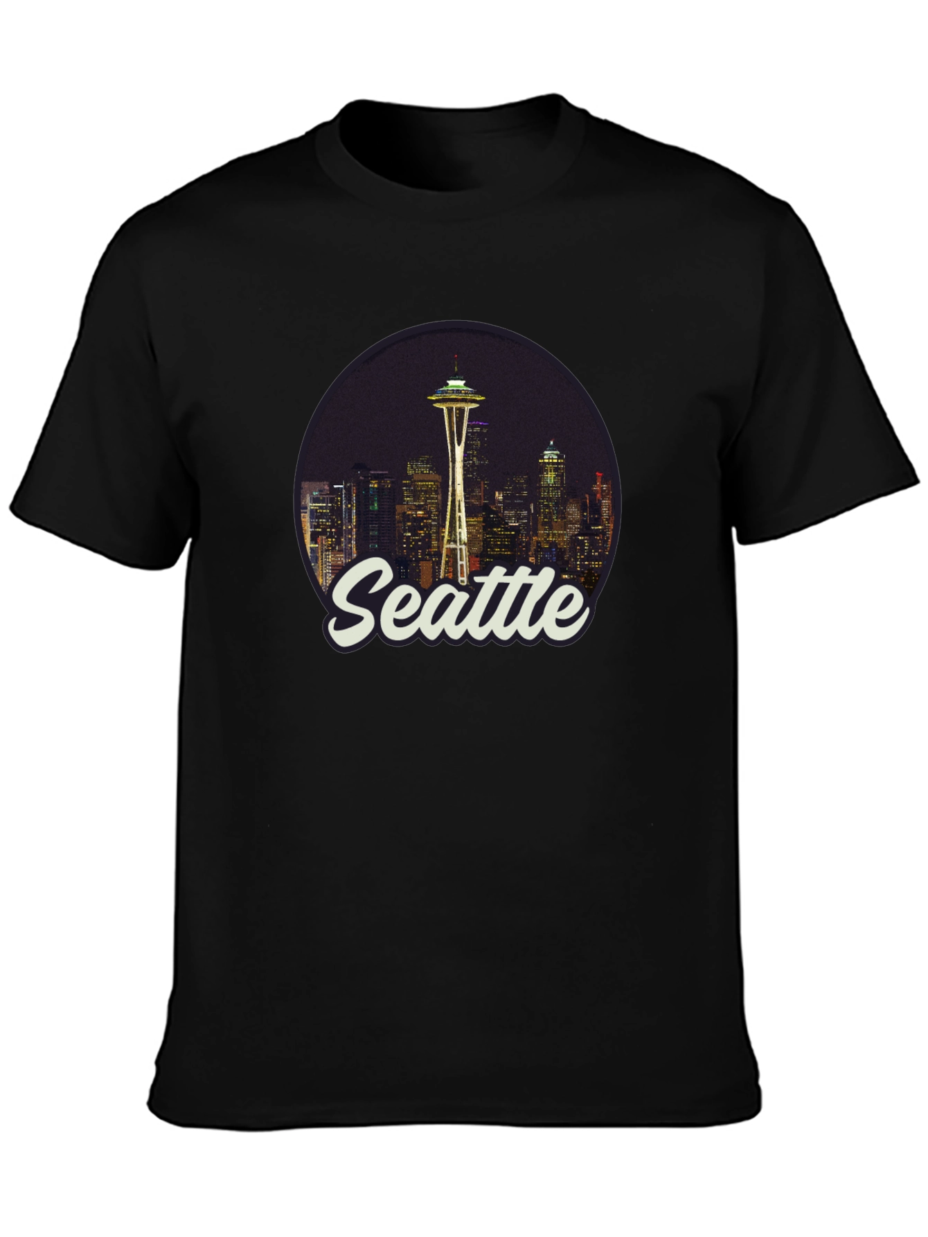 Seattle Skyline Graphic Tee - Black