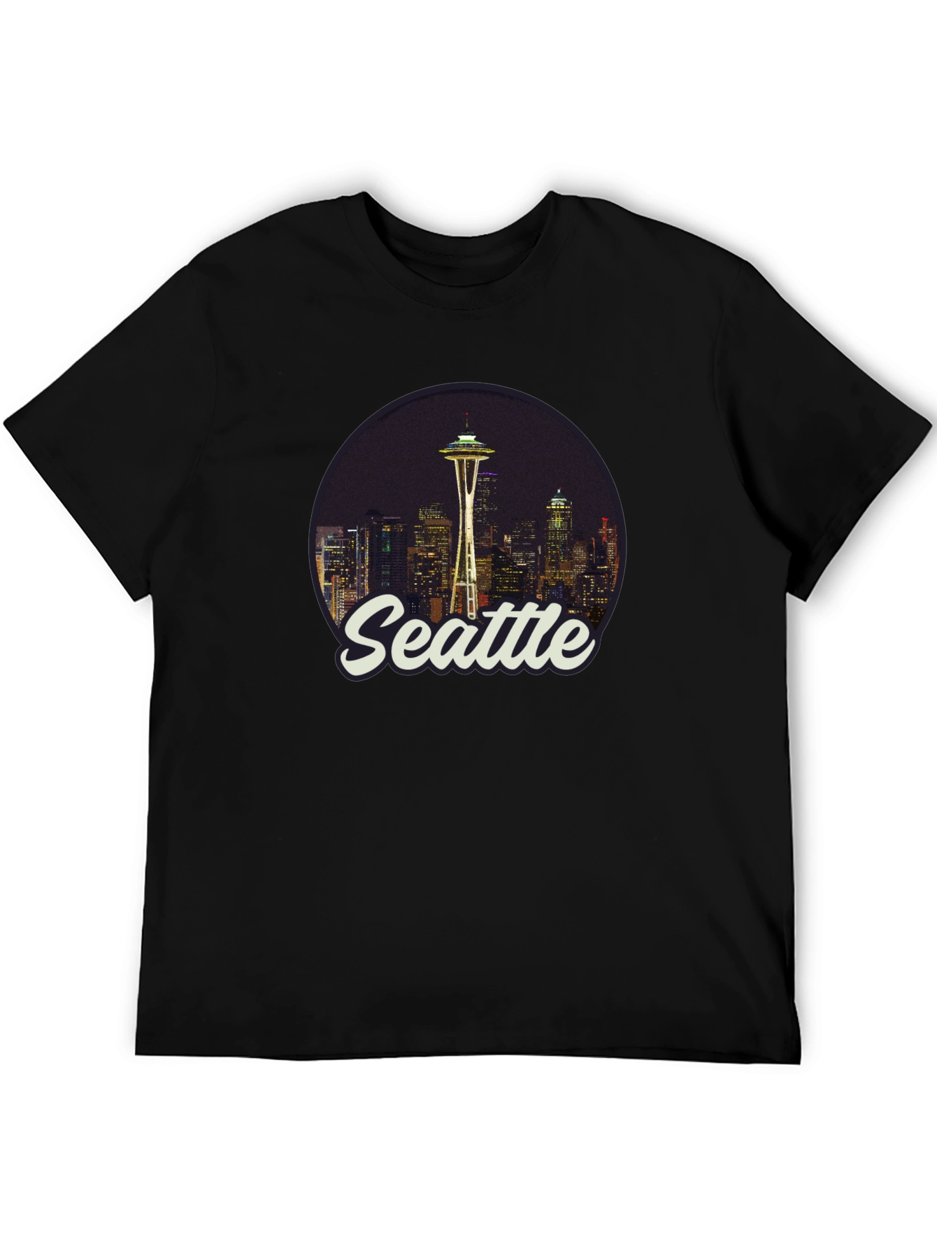 Seattle Skyline Graphic Tee - Black