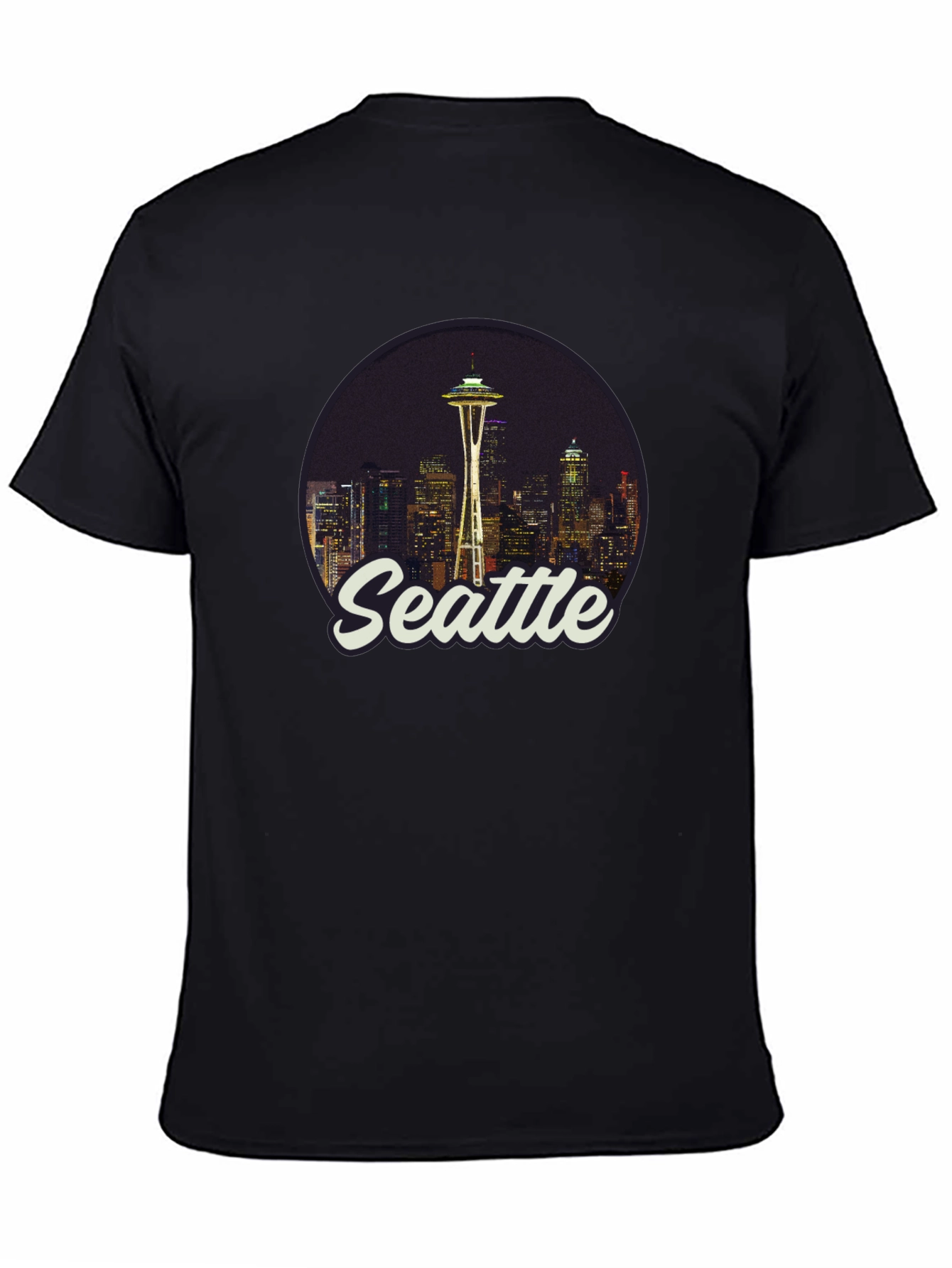 Seattle Skyline Graphic Tee - Black