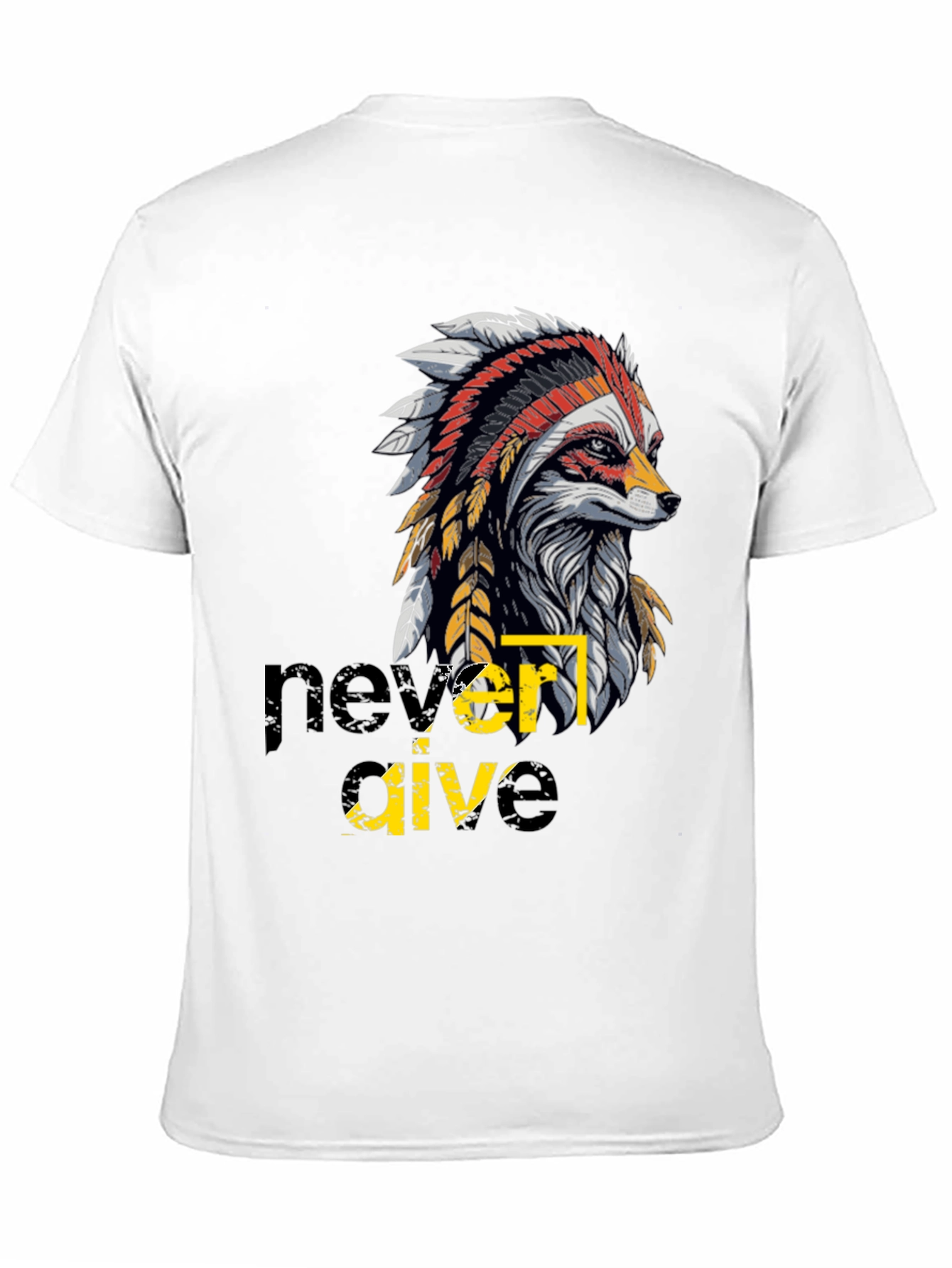 Never Give Up Indian Headdress Graphic Tee