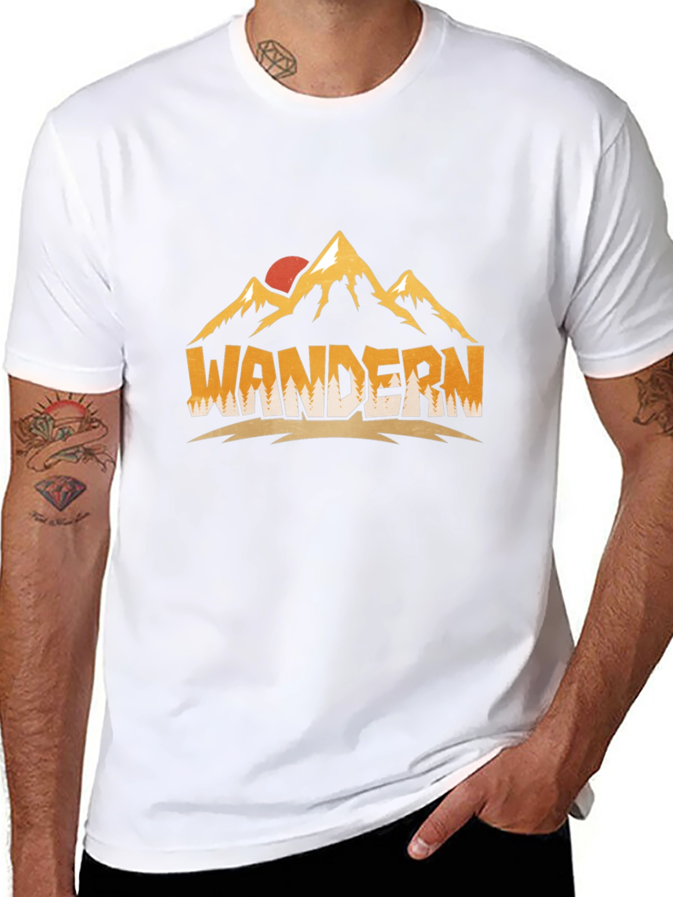Wandern Mountain Graphic Black Tee
