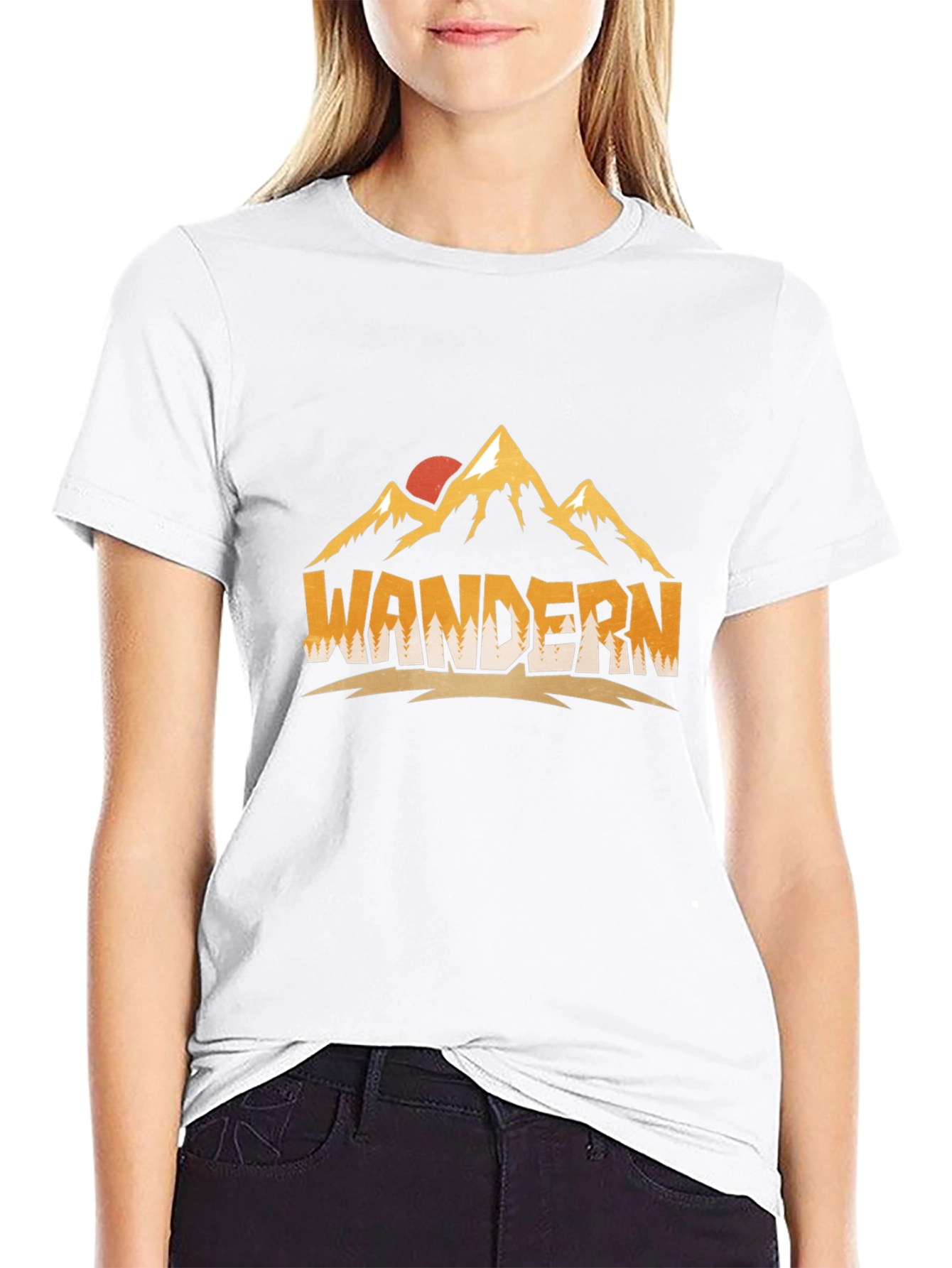 Wandern Mountain Graphic Black Tee