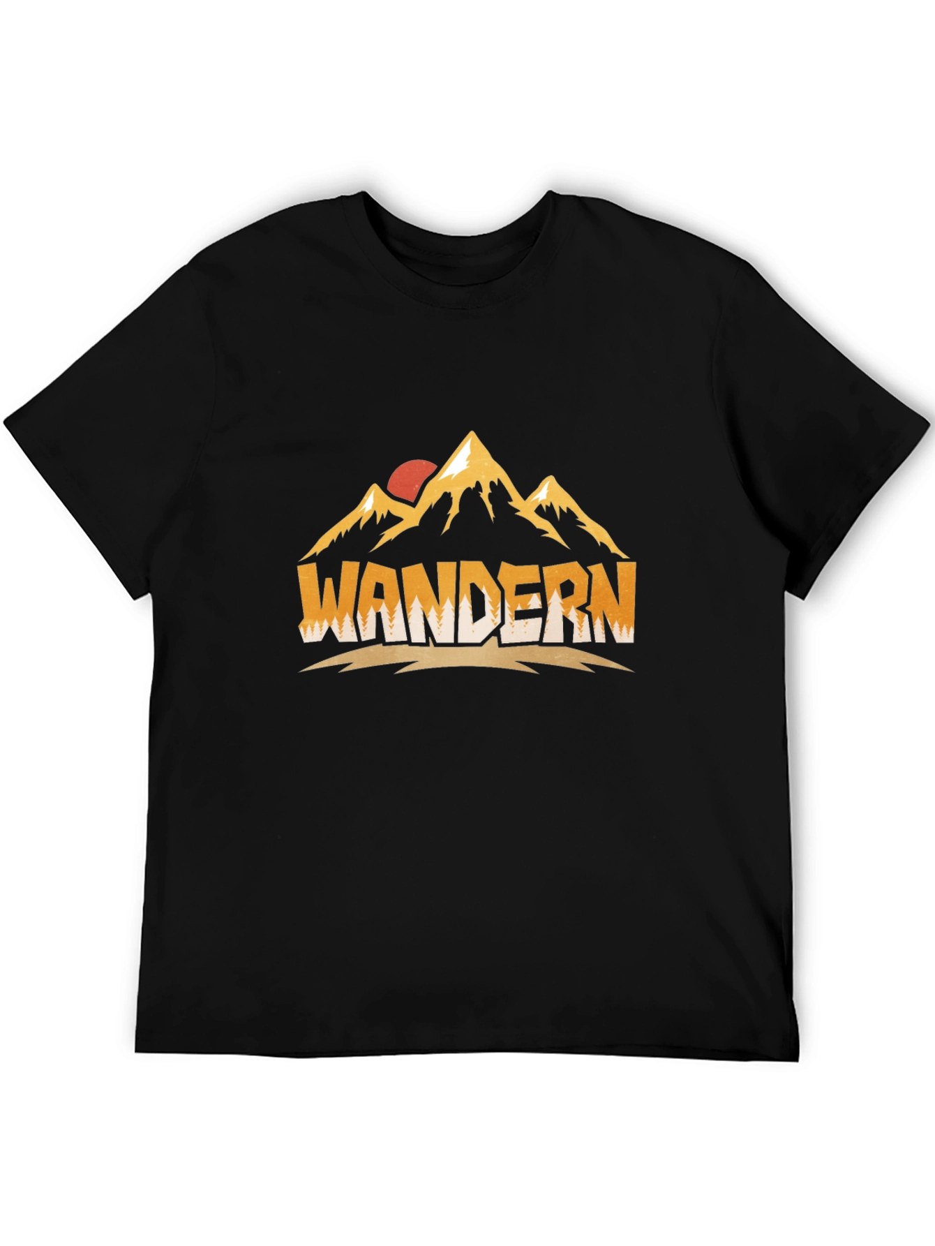 Wandern Mountain Graphic Black Tee