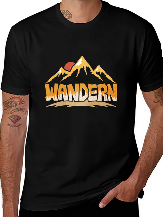 Wandern Mountain Graphic Black Tee