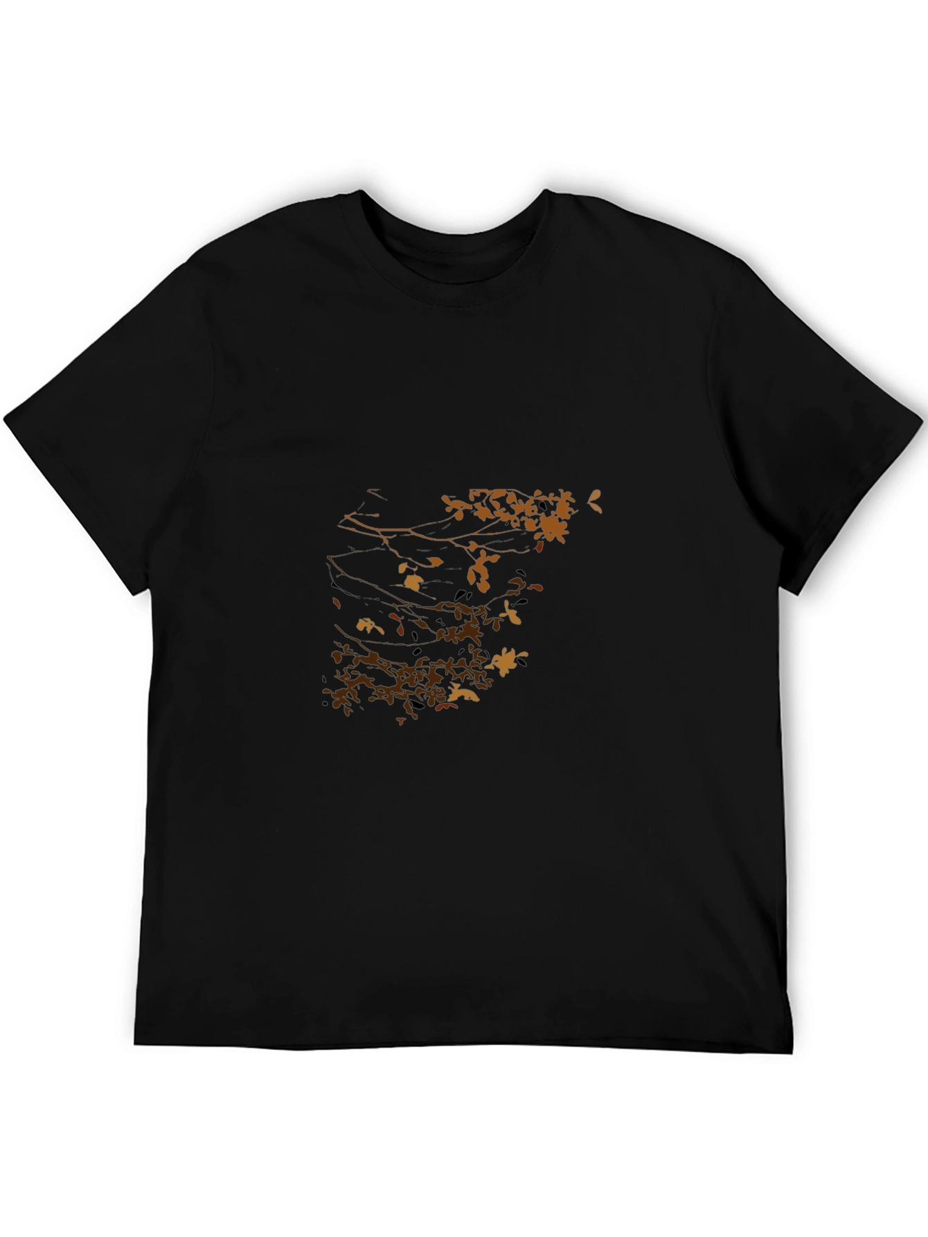 Nature Print Black T-Shirt