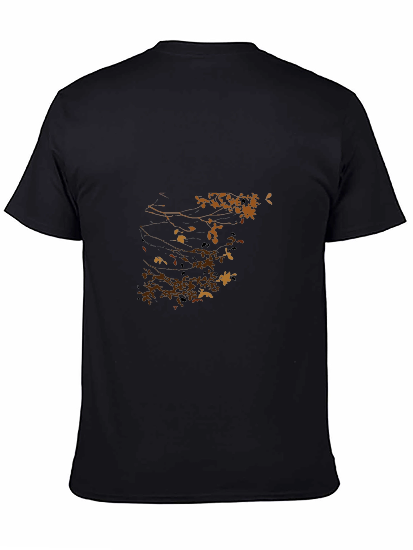 Nature Print Black T-Shirt