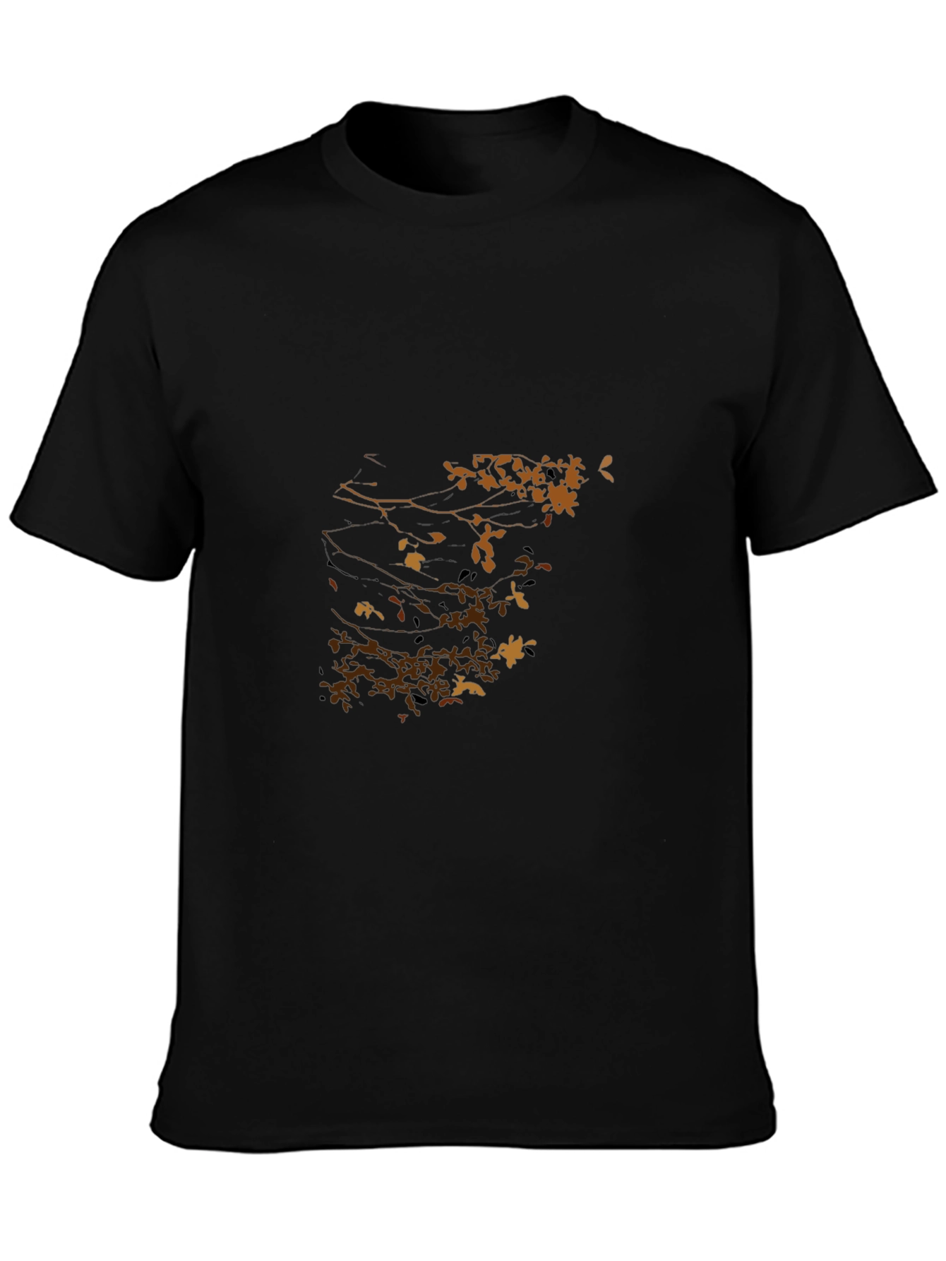 Nature Print Black T-Shirt