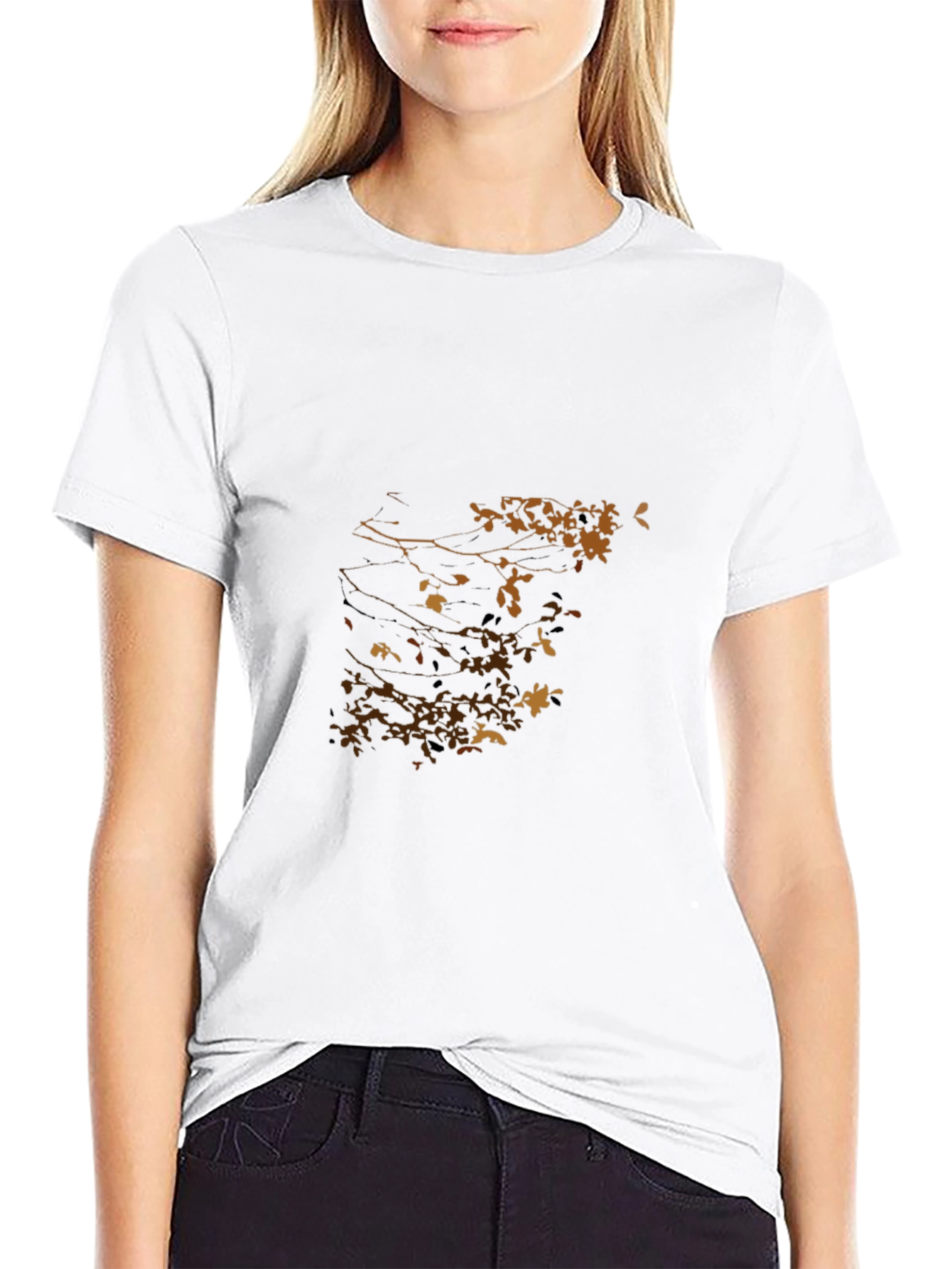 Nature Print Black T-Shirt