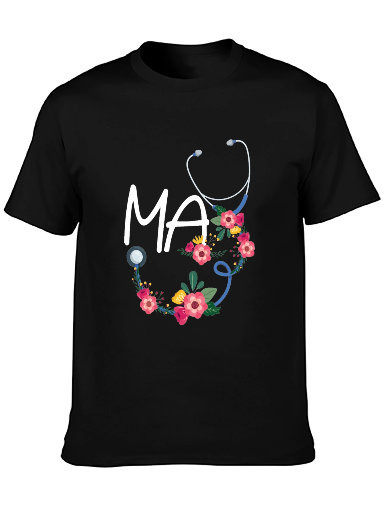 Floral Stethoscope MA T-Shirt
