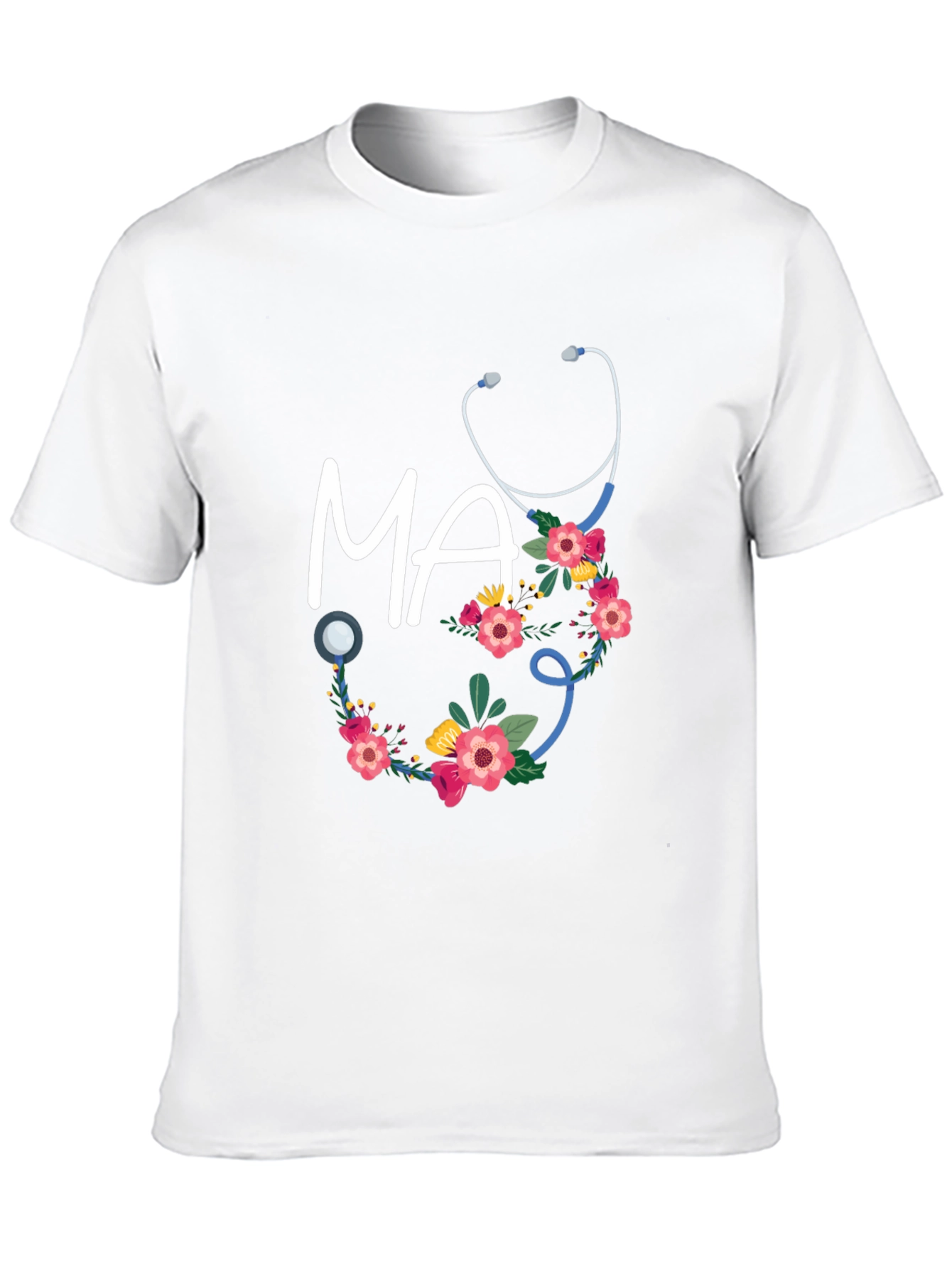 Floral Stethoscope MA T-Shirt