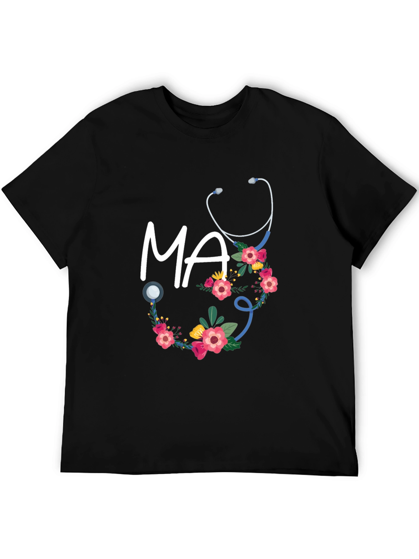 Floral Stethoscope MA T-Shirt