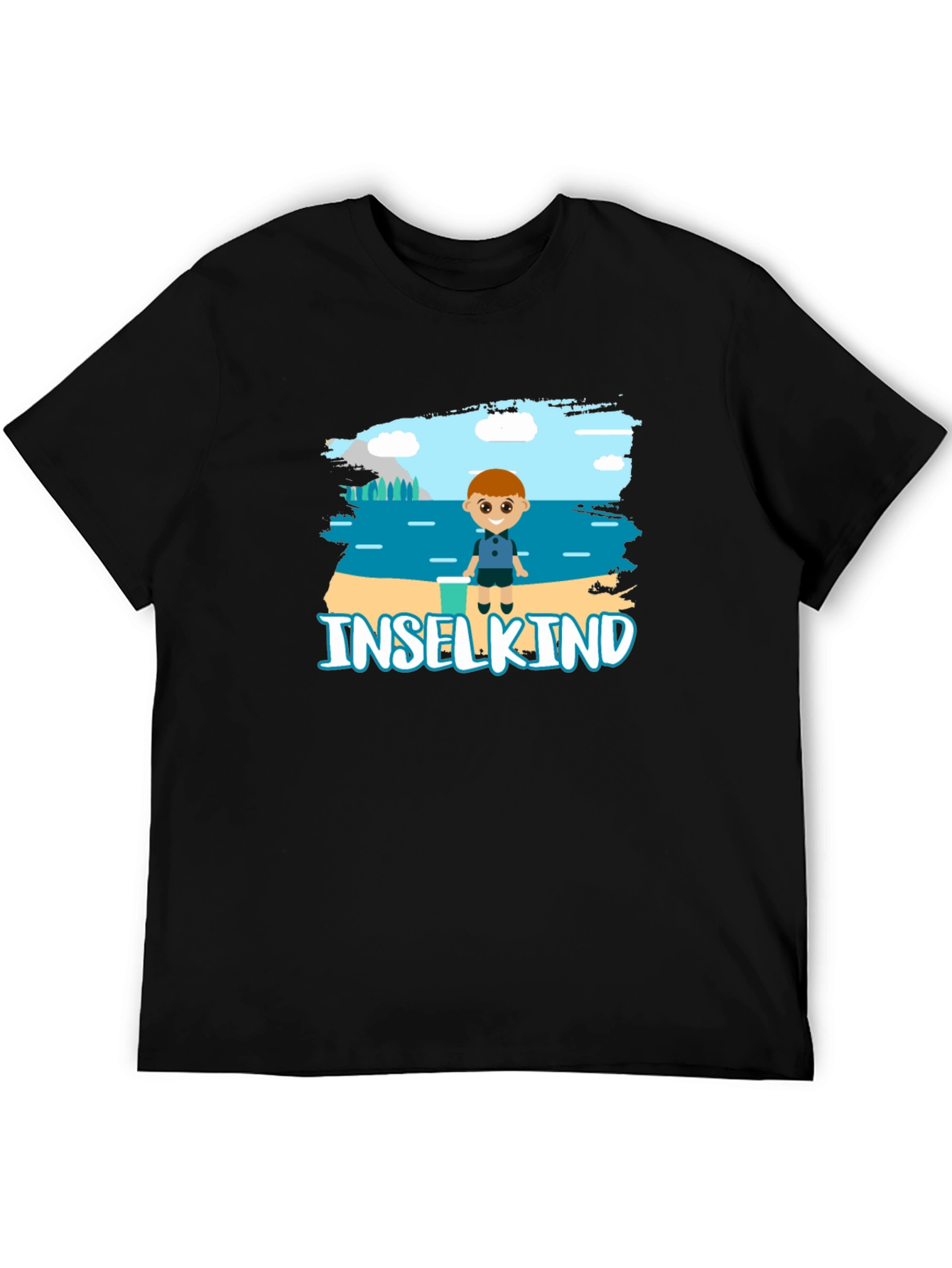 Inselkind Cartoon T-Shirt - Black