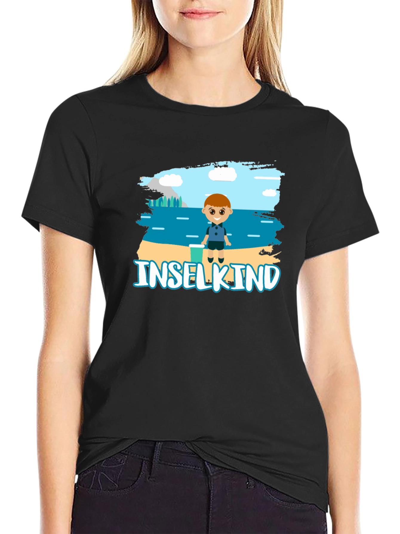 Inselkind Cartoon T-Shirt - Black