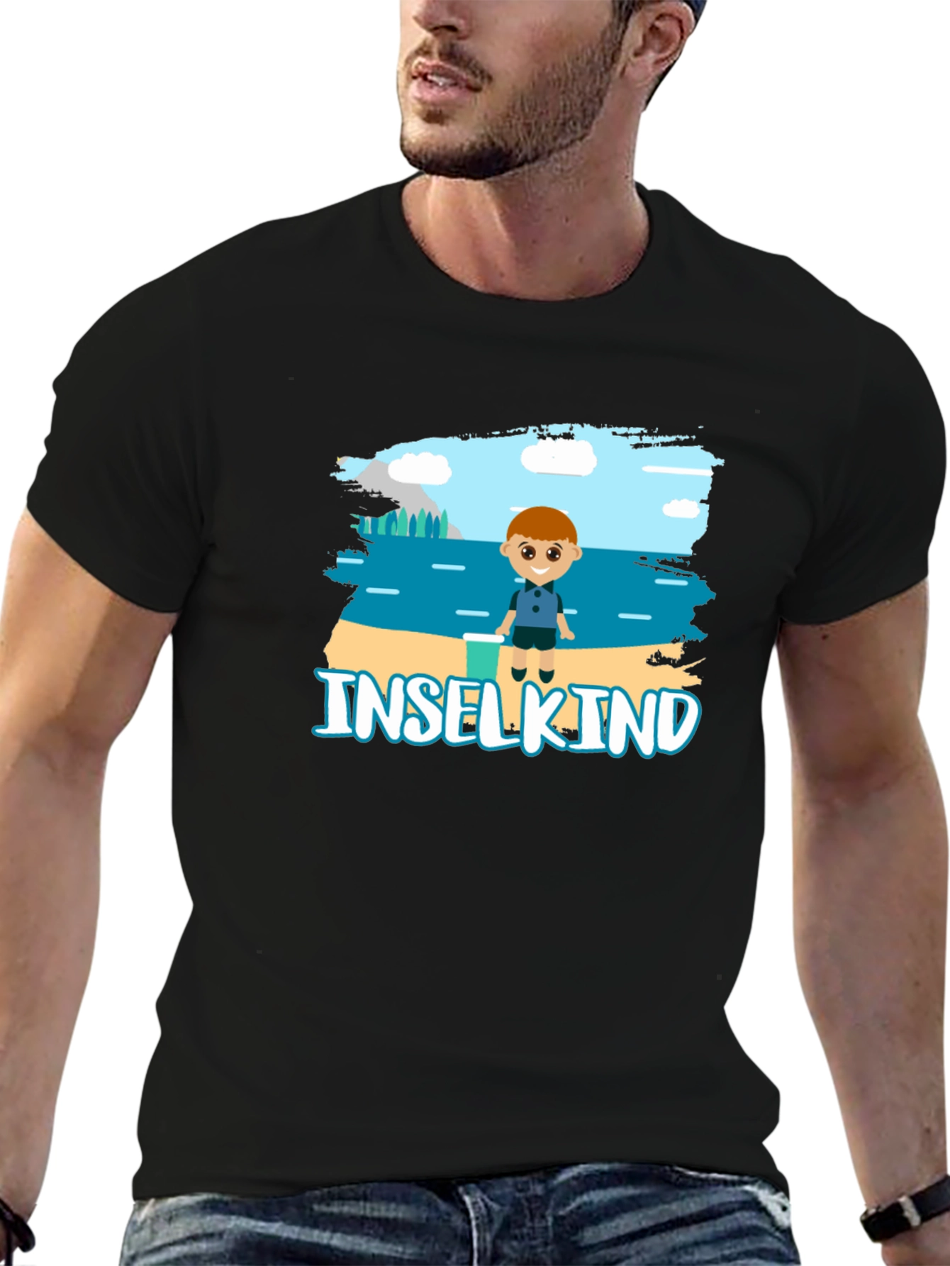 Inselkind Cartoon T-Shirt - Black
