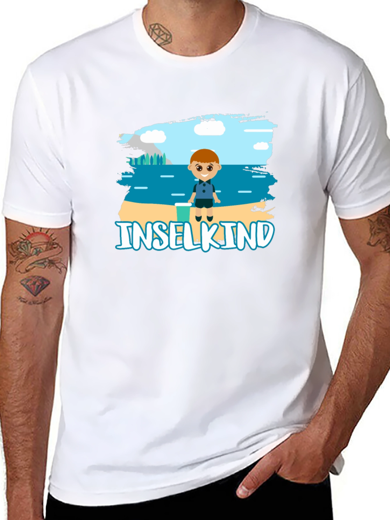 Inselkind Cartoon T-Shirt - Black