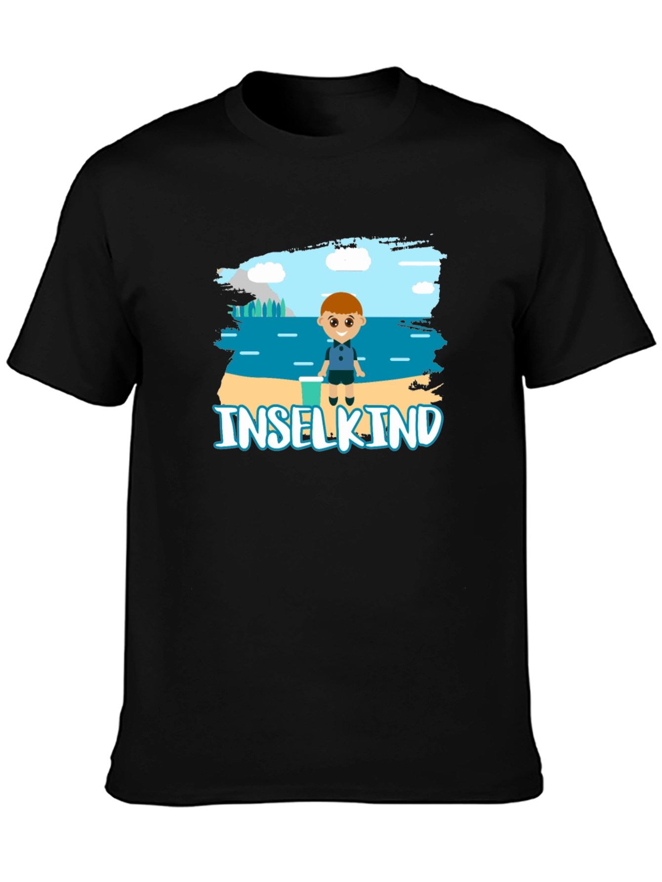 Inselkind Cartoon T-Shirt - Black