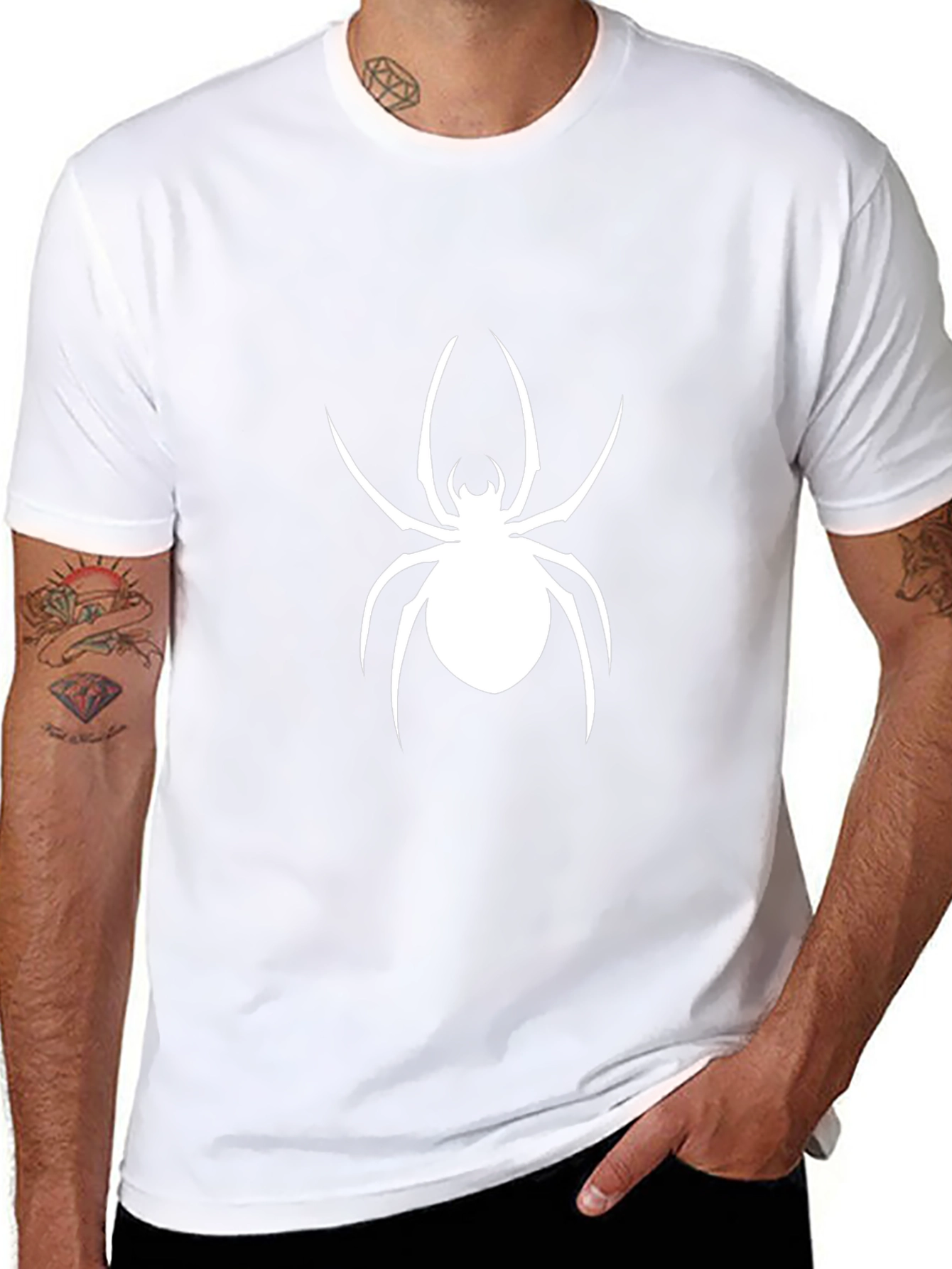 Spider Graphic Tee - Bold Black Cotton T-Shirt