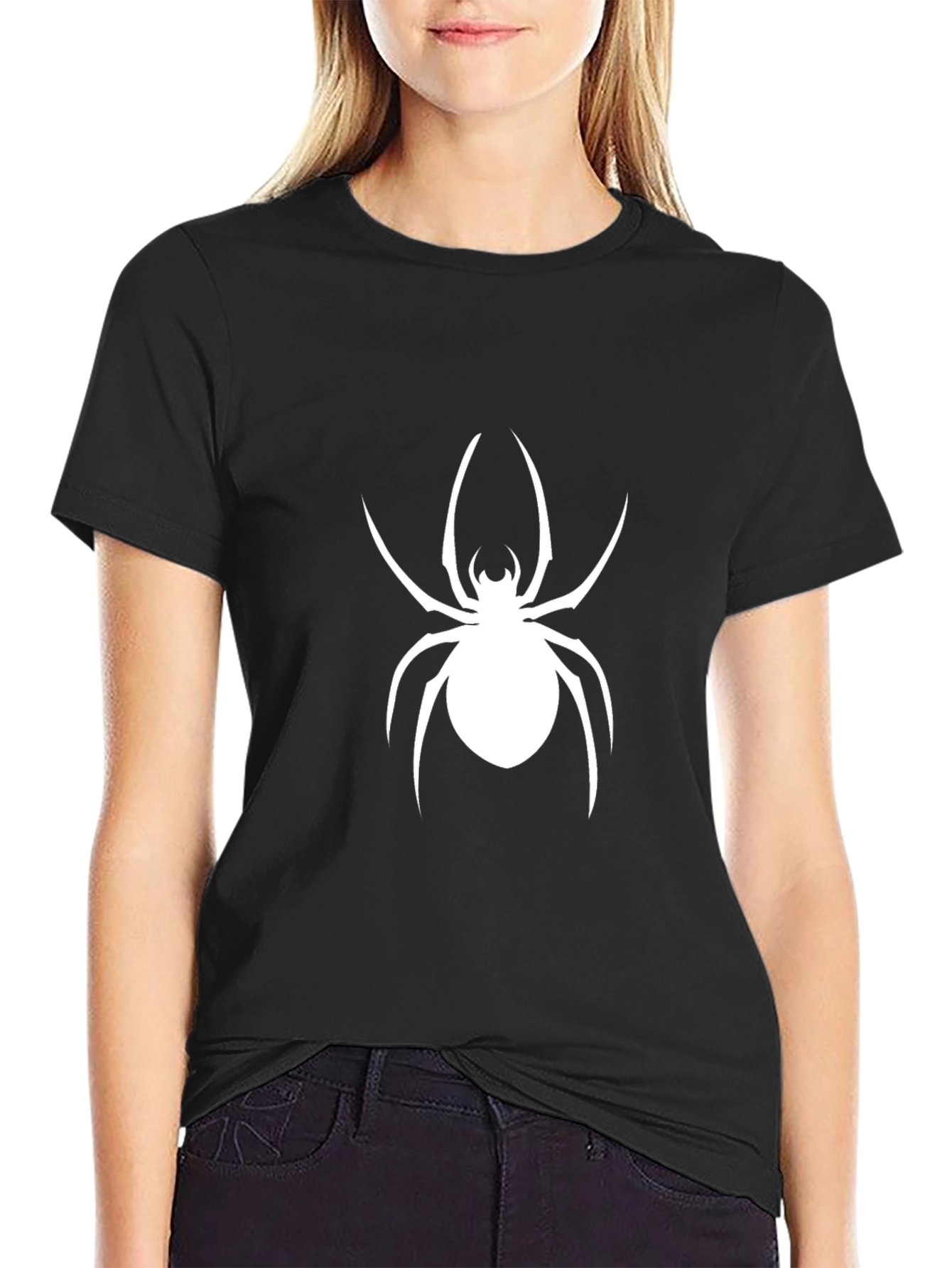 Spider Graphic Tee - Bold Black Cotton T-Shirt