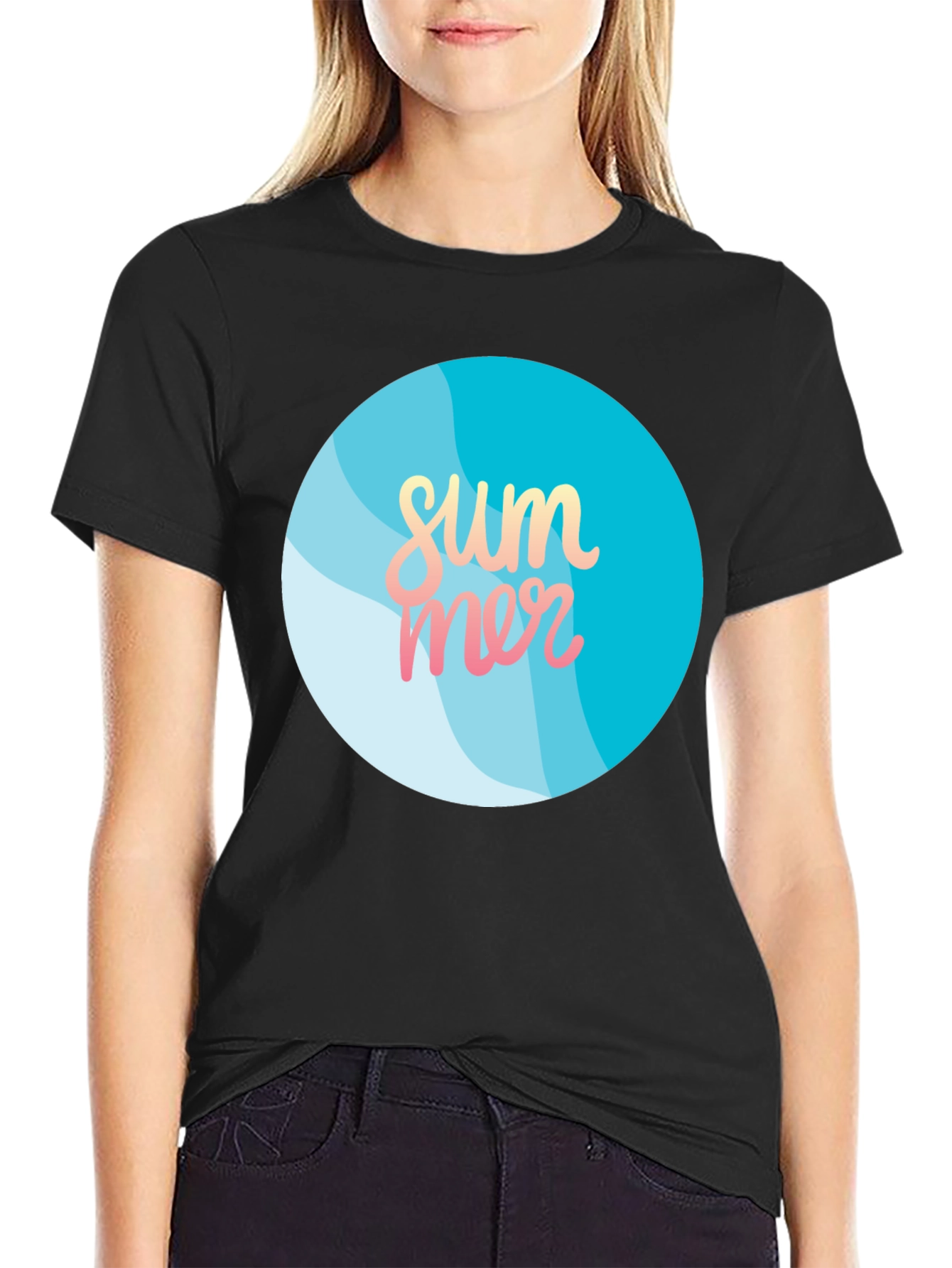 Summer Vibes Black Graphic Tee