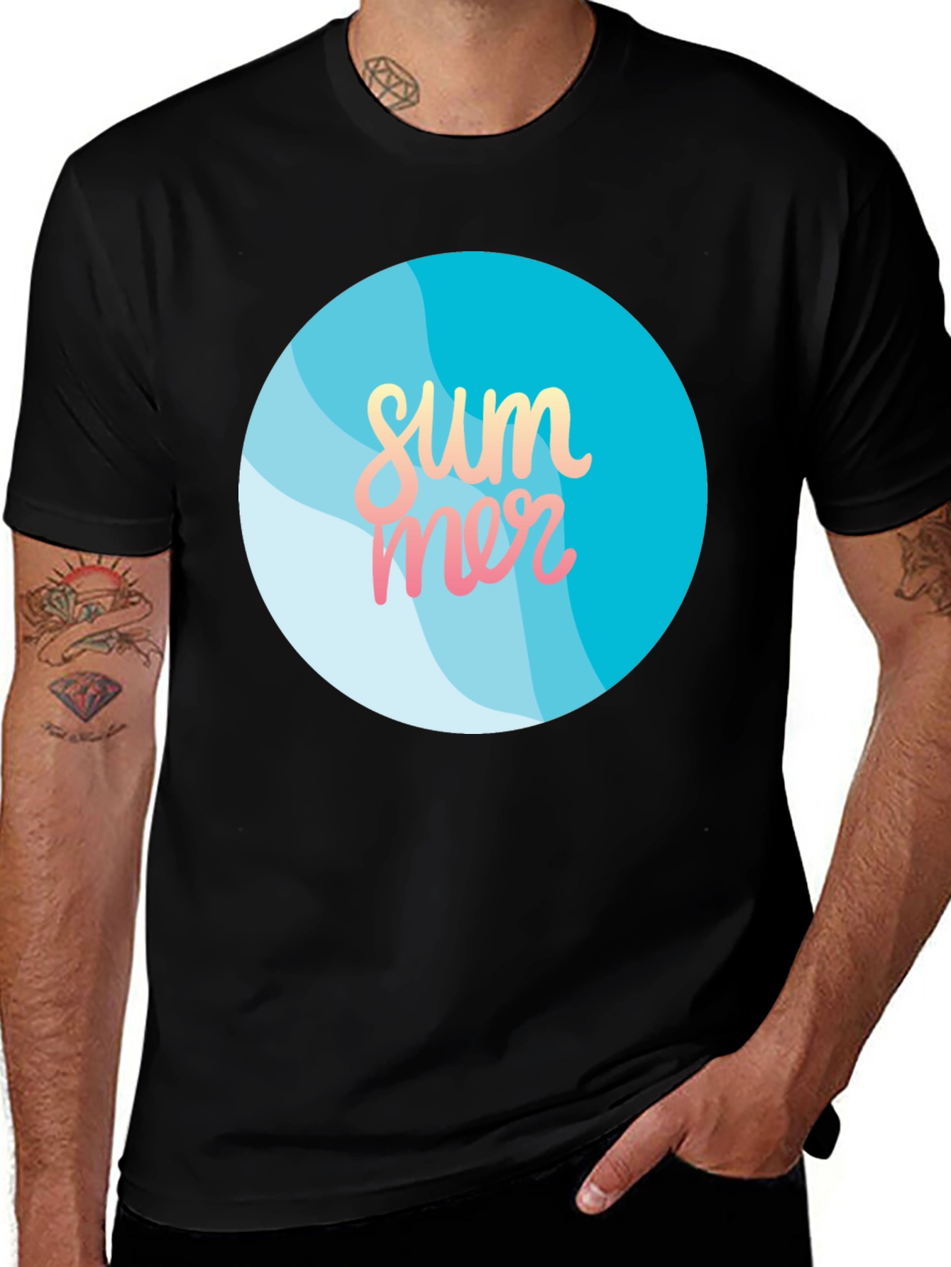 Summer Vibes Black Graphic Tee