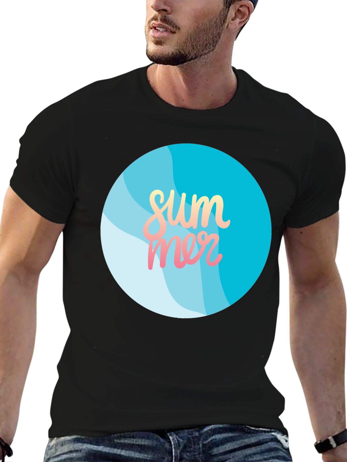 Summer Vibes Black Graphic Tee