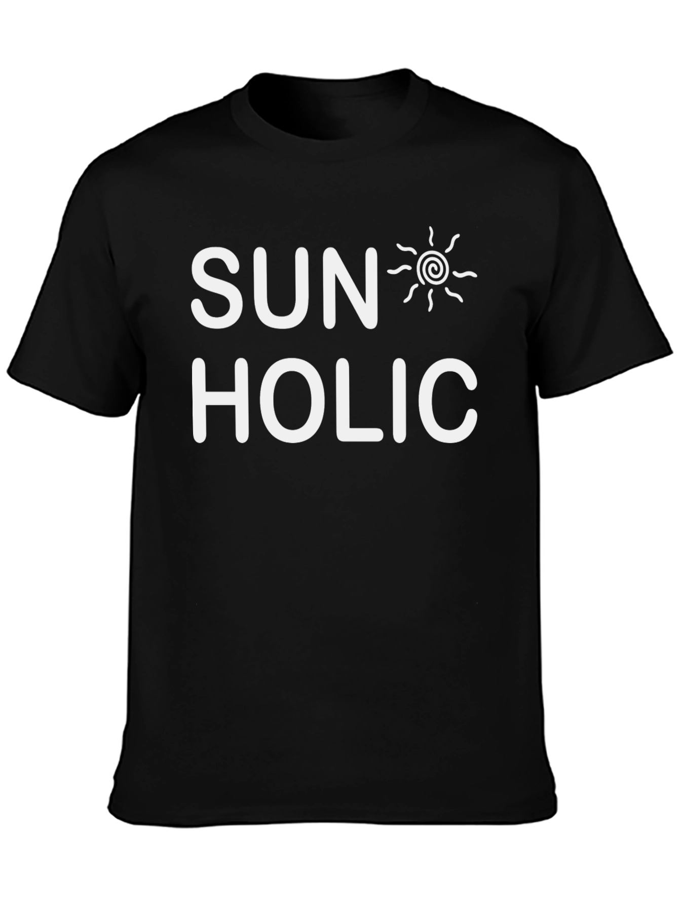 Sunholic Black T-Shirt with Sun Design