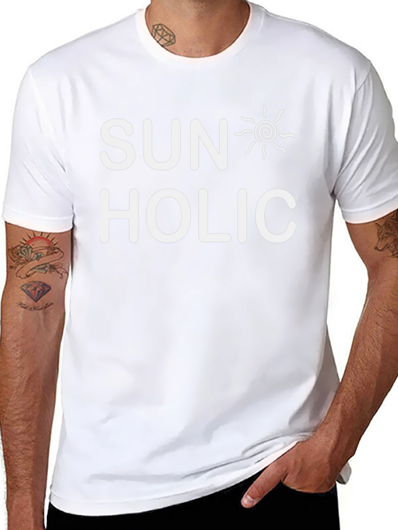 Sunholic Black T-Shirt with Sun Design