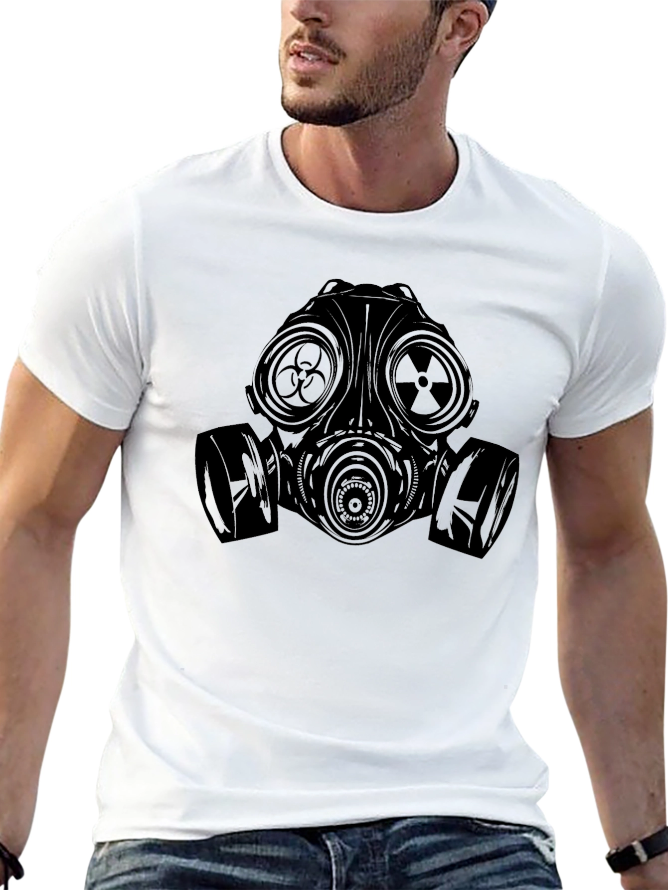 Gas Mask Graphic Tee - Black