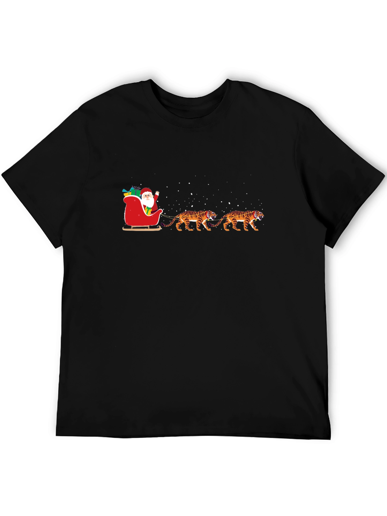 Santa Tiger Sleigh Graphic Tee