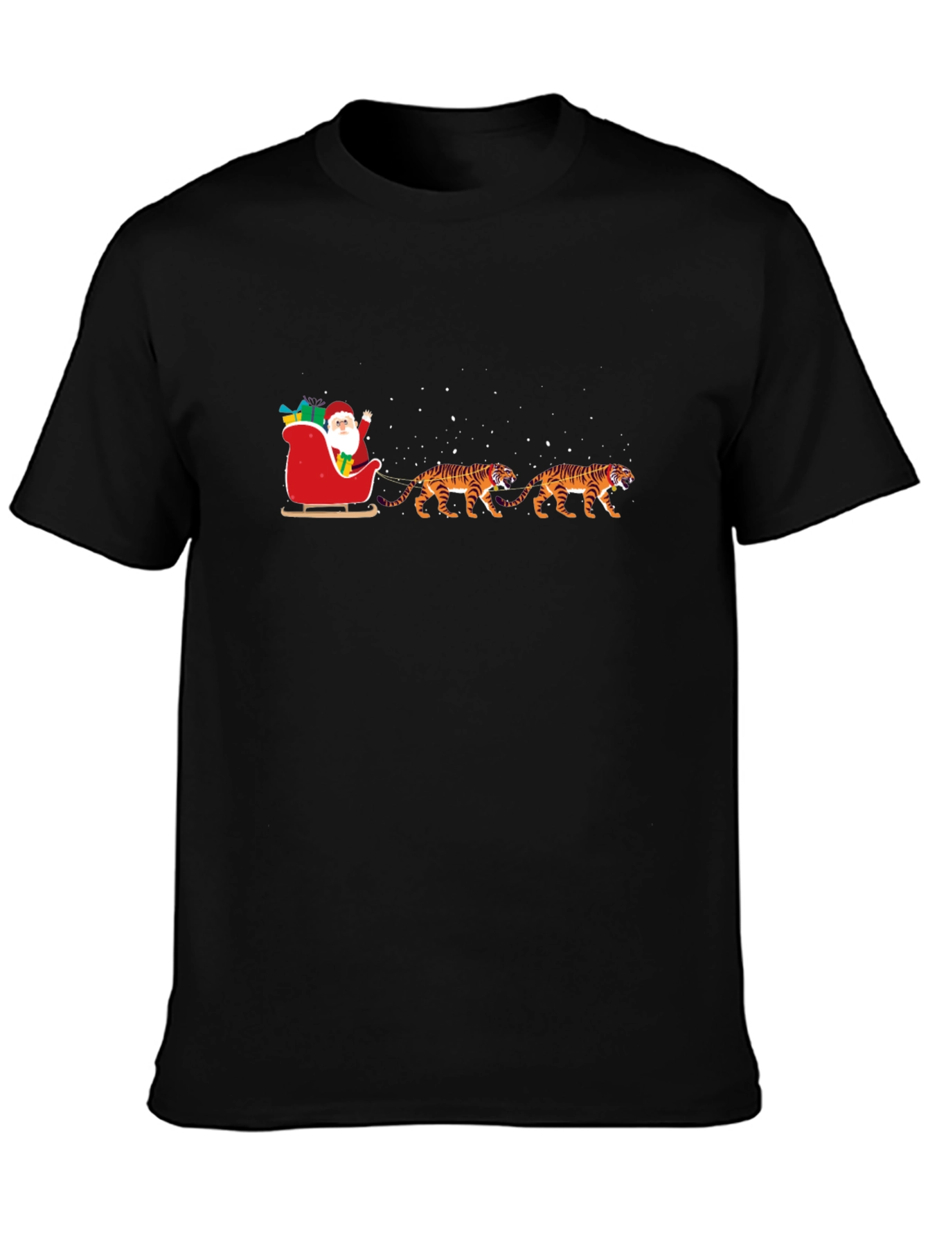 Santa Tiger Sleigh Graphic Tee