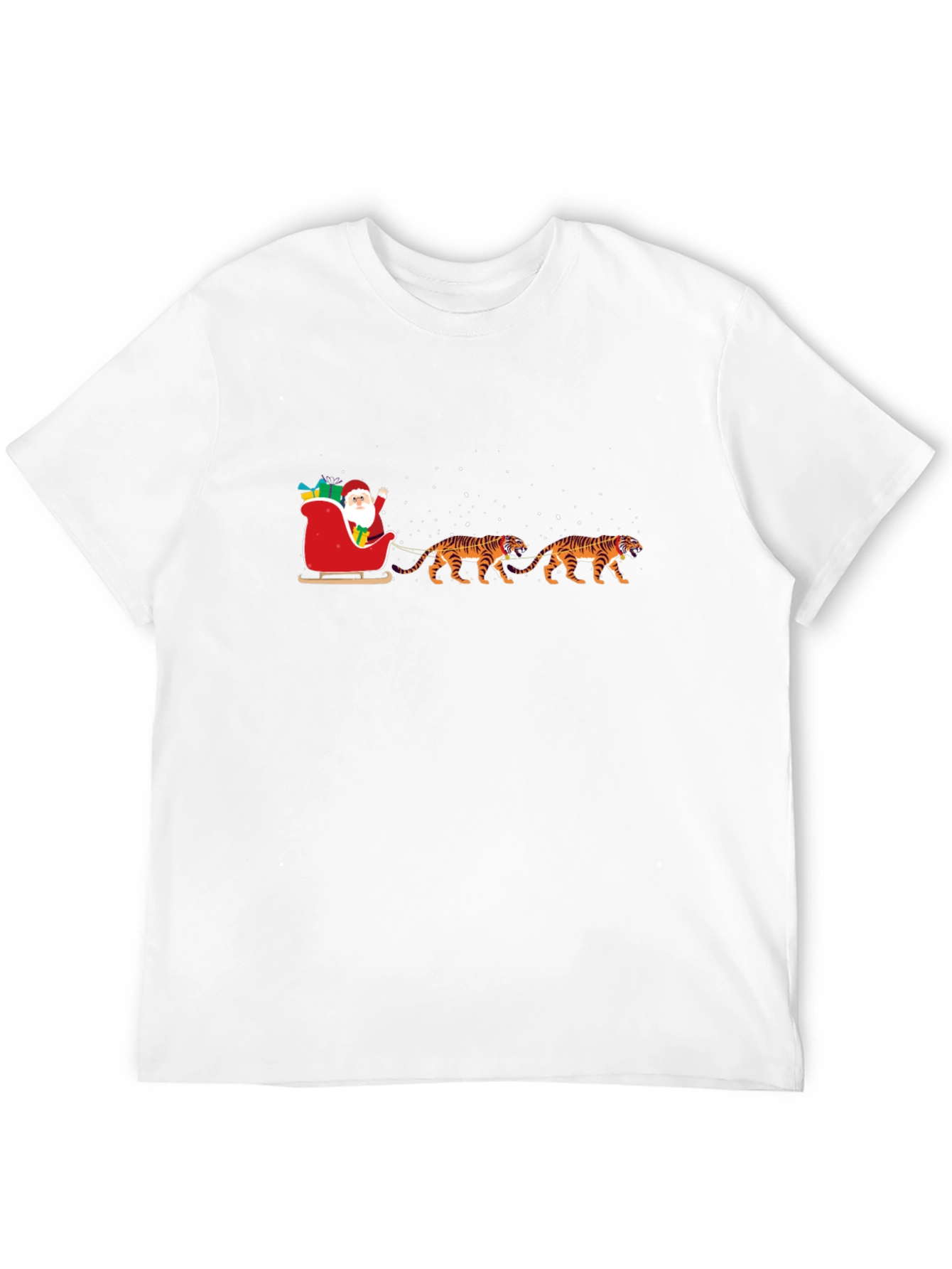 Santa Tiger Sleigh Graphic Tee