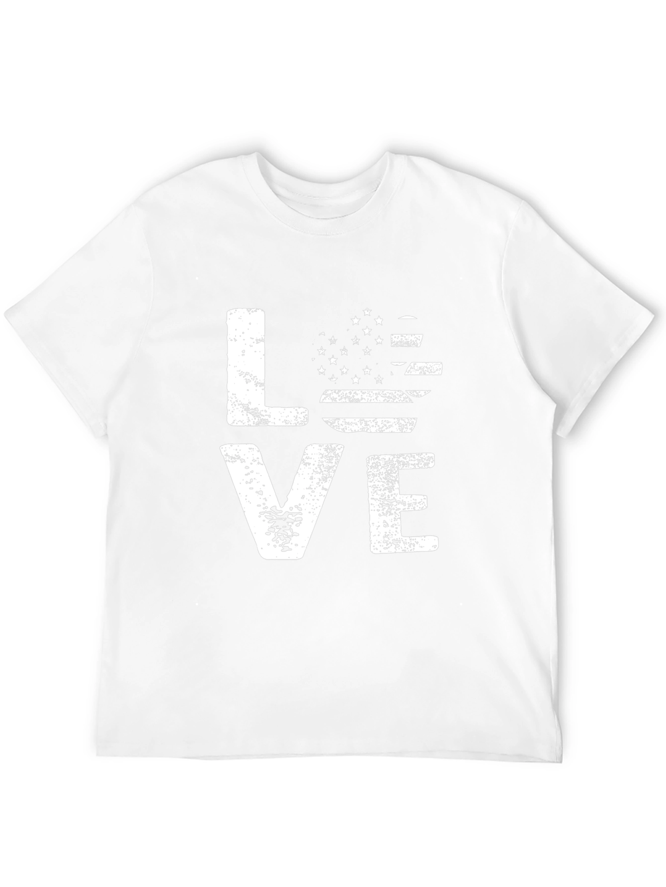 American Flag Heart Love Graphic Tee - Black